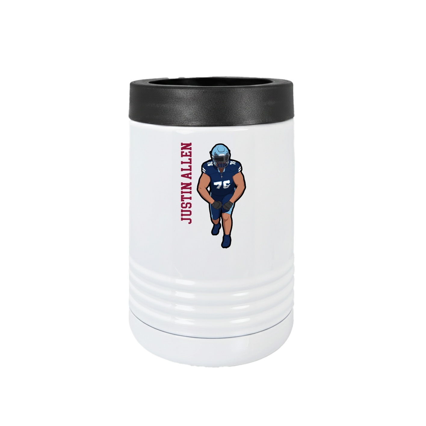 Beverage Holder — Name Vertical in White