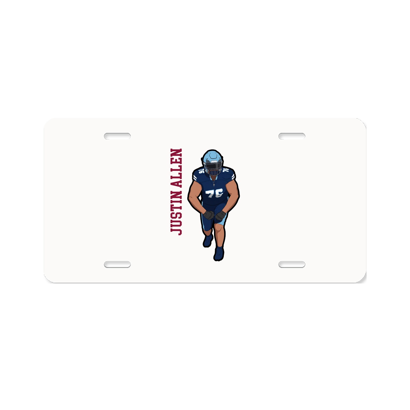 License Plate — Name Vertical in Classic
