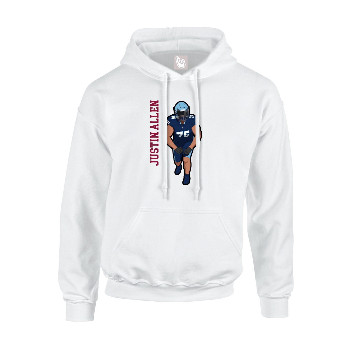 Hoodie — Name Vertical in White