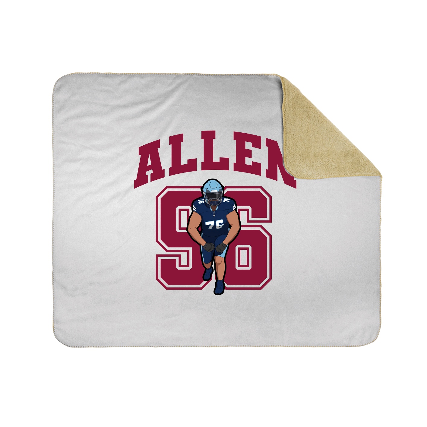 Throw Blanket — Number in White