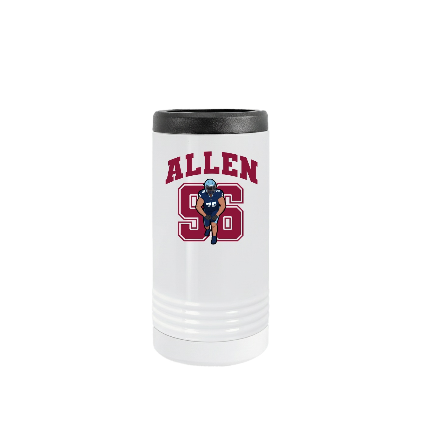 Slim Beverage Holder — Number in White