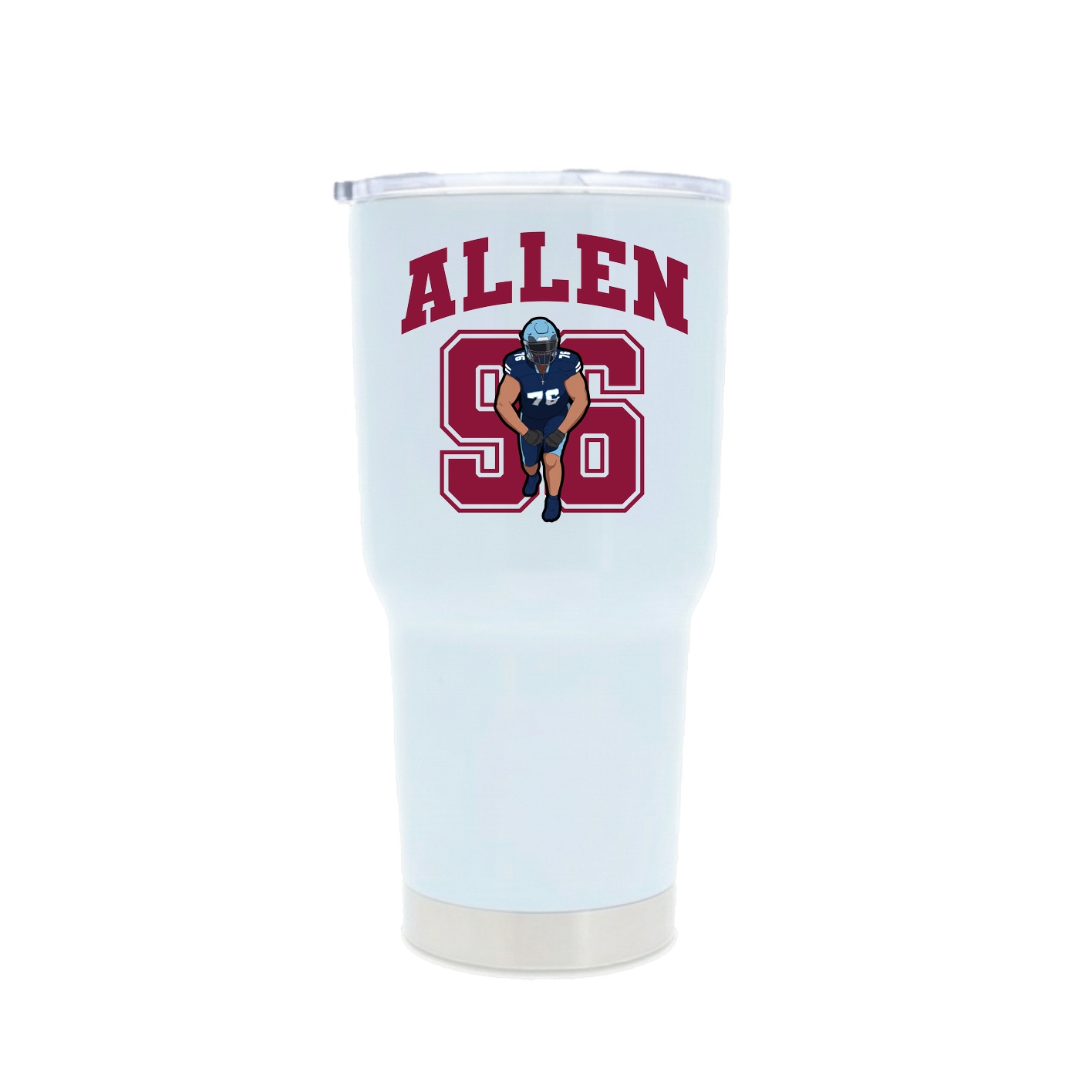 30oz Stainless Steel Tumbler — Number in White