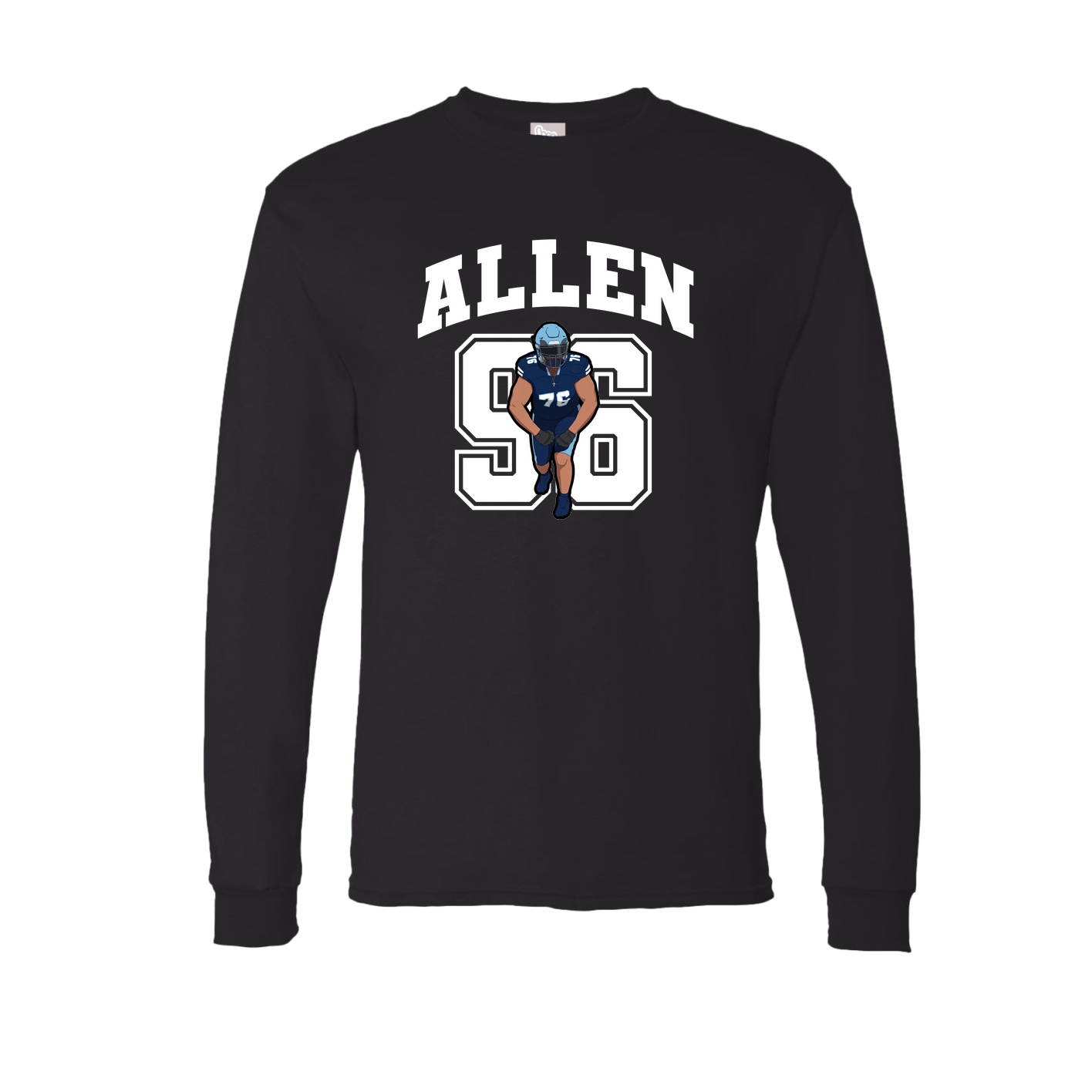 Long Sleeve Tee — Number in Black