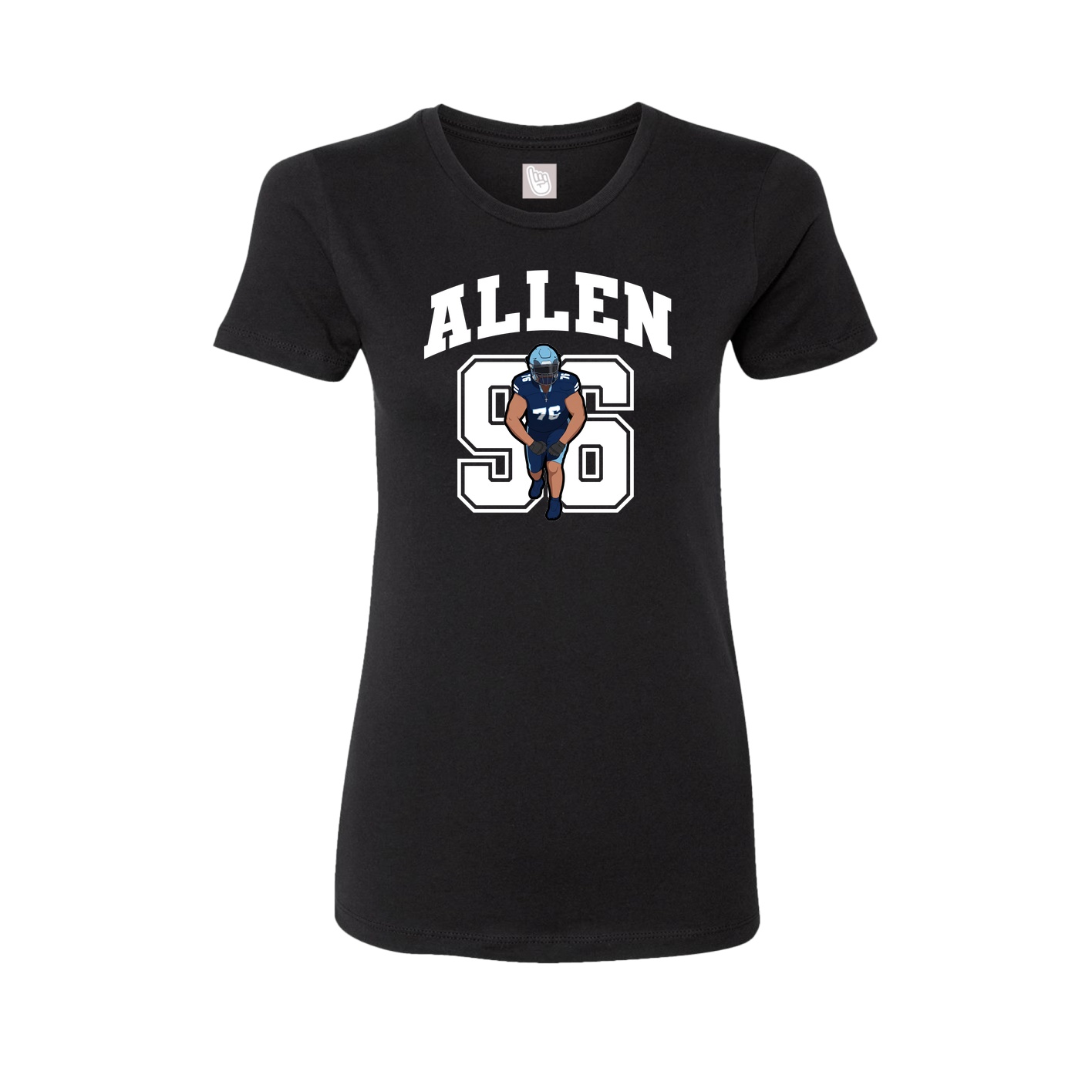 Fitted Women's Tee — Number in Black