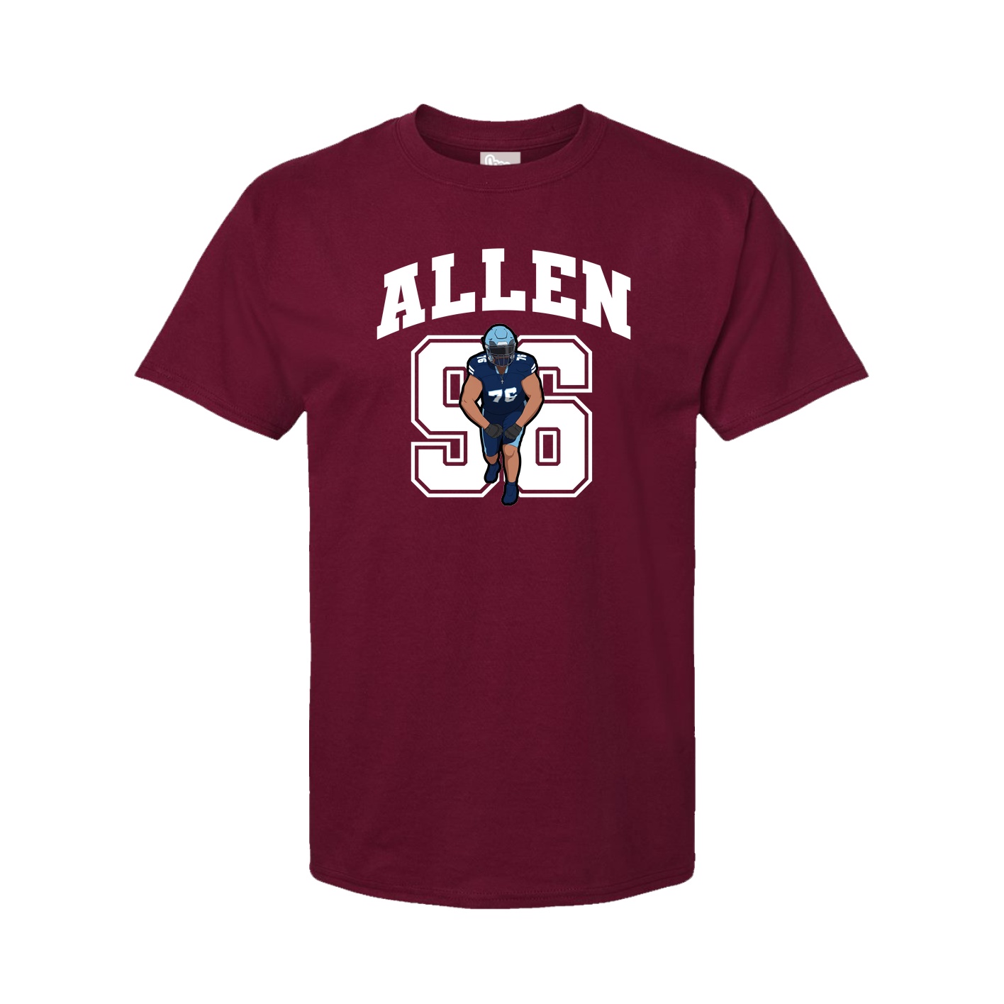 Youth Tee — Number in Cardinal