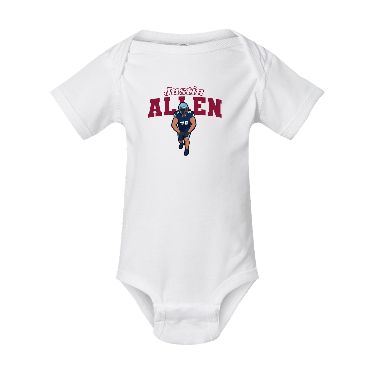 Baby Onesie — Name Arch in White