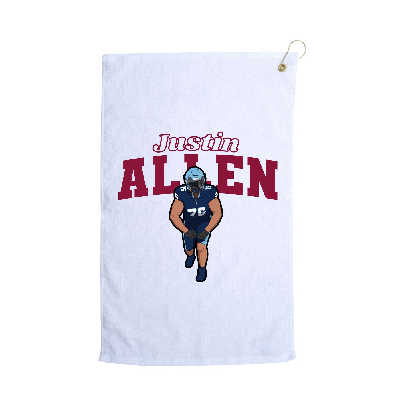 Golf Towel — Name Arch in White