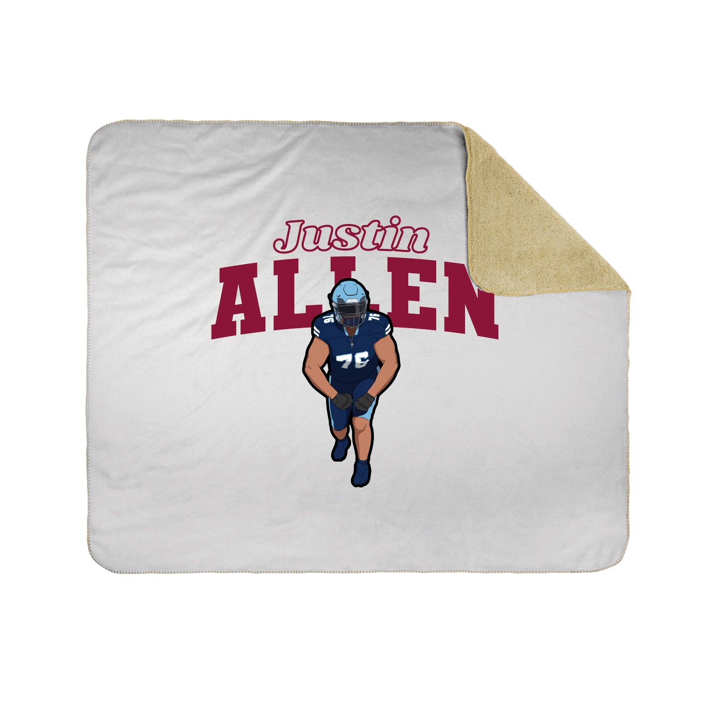 Throw Blanket — Name Arch in White