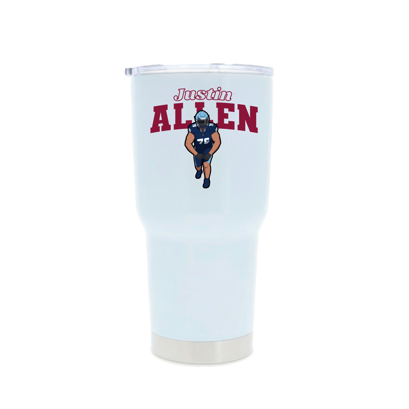 30oz Stainless Steel Tumbler — Name Arch in White