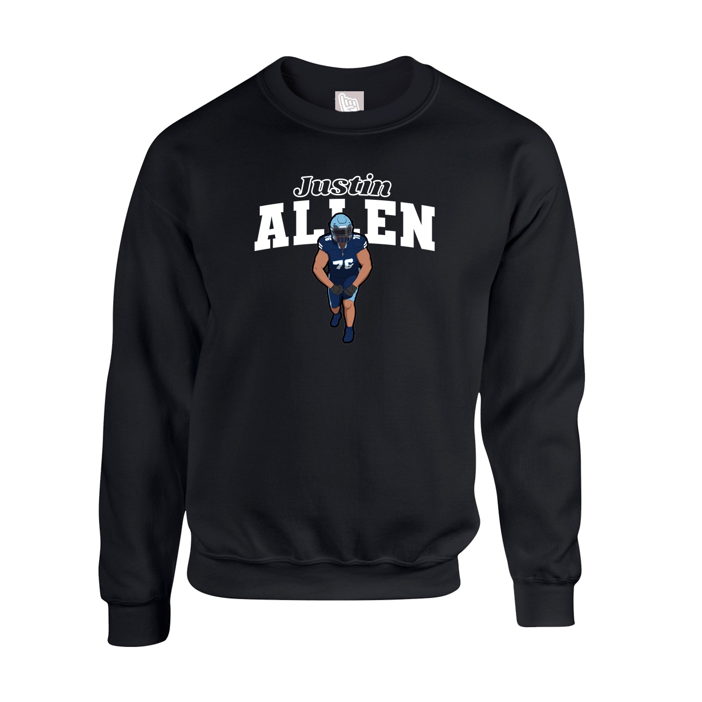 Fleece Crew — Name Arch in Black