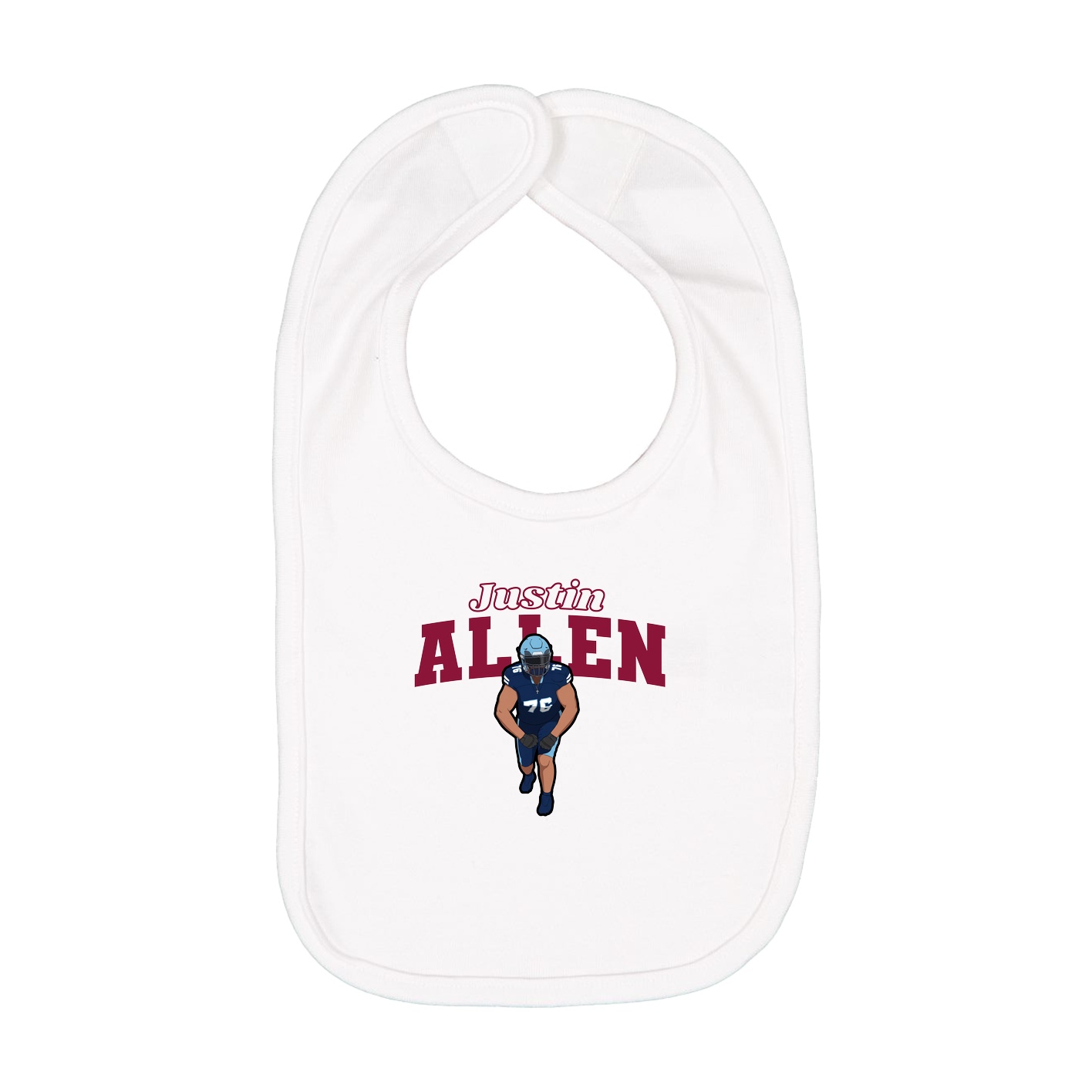 Infant Bib — Name Arch in White