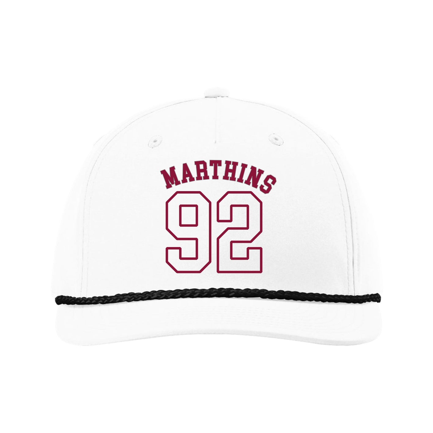 Five-Panel Classic Rope Cap — Shirsey Arch in White