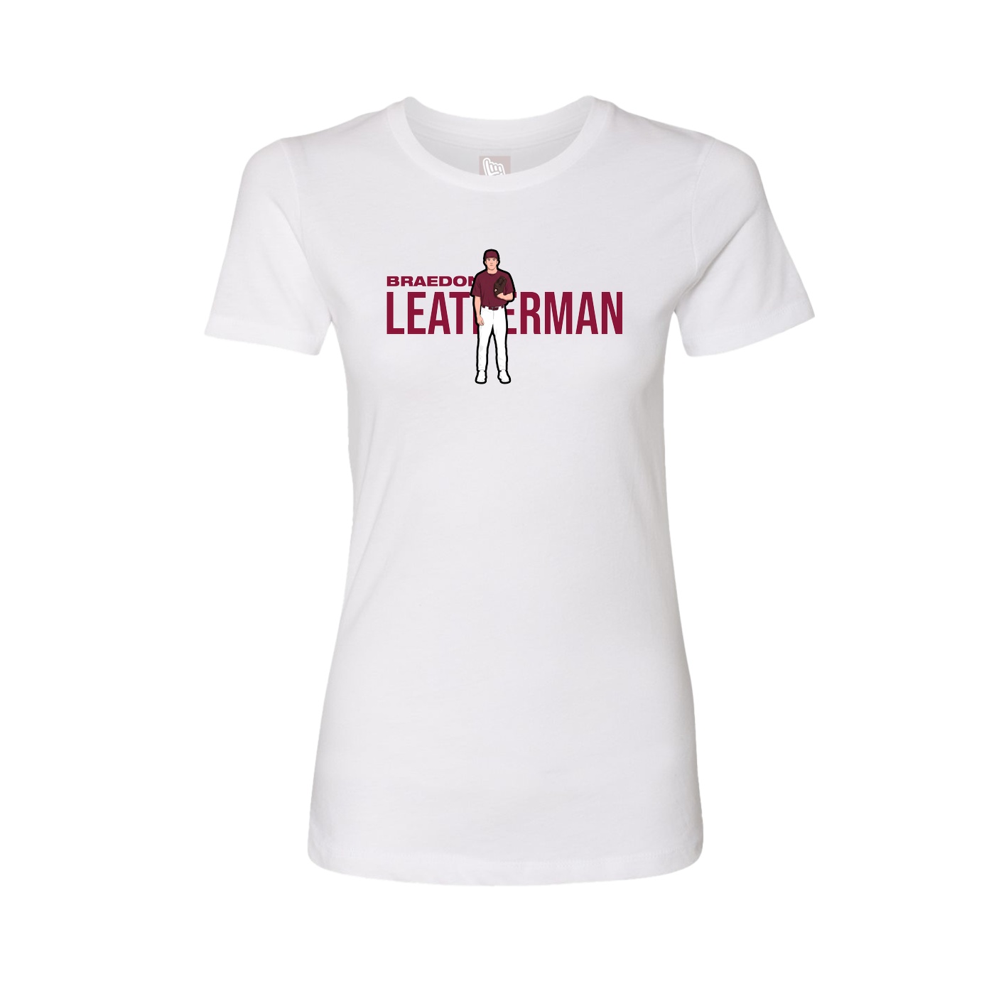 Fitted Women's Tee — Player Name in White