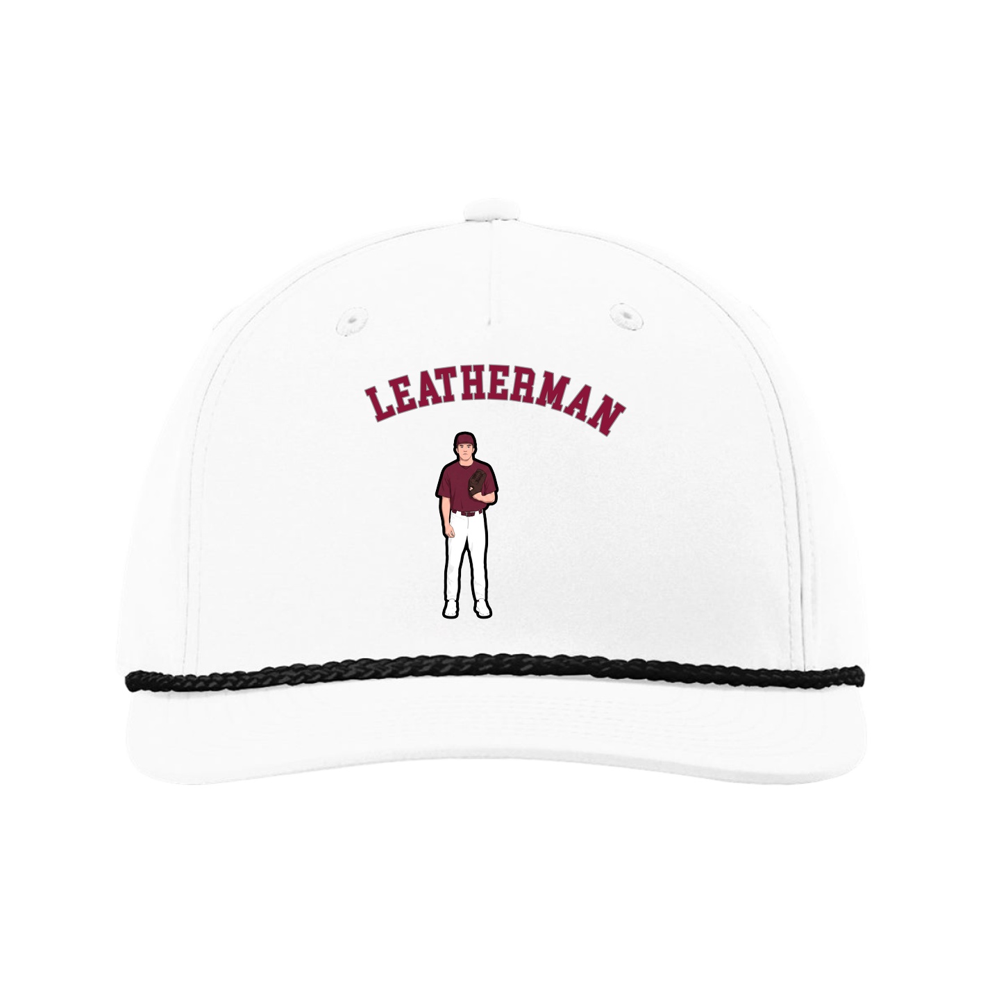 Five-Panel Classic Rope Cap — Shirsey Arch in White