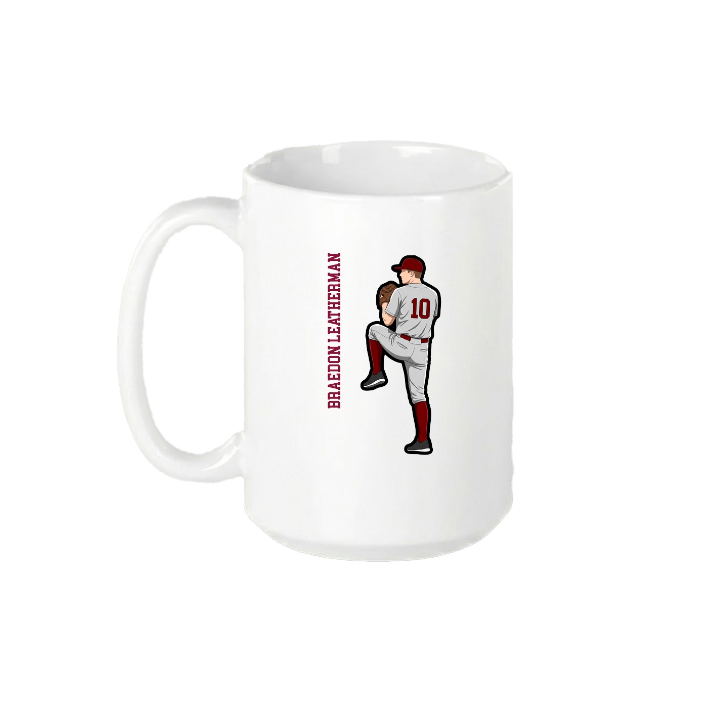 15oz Coffee Mug — Name Vertical in White
