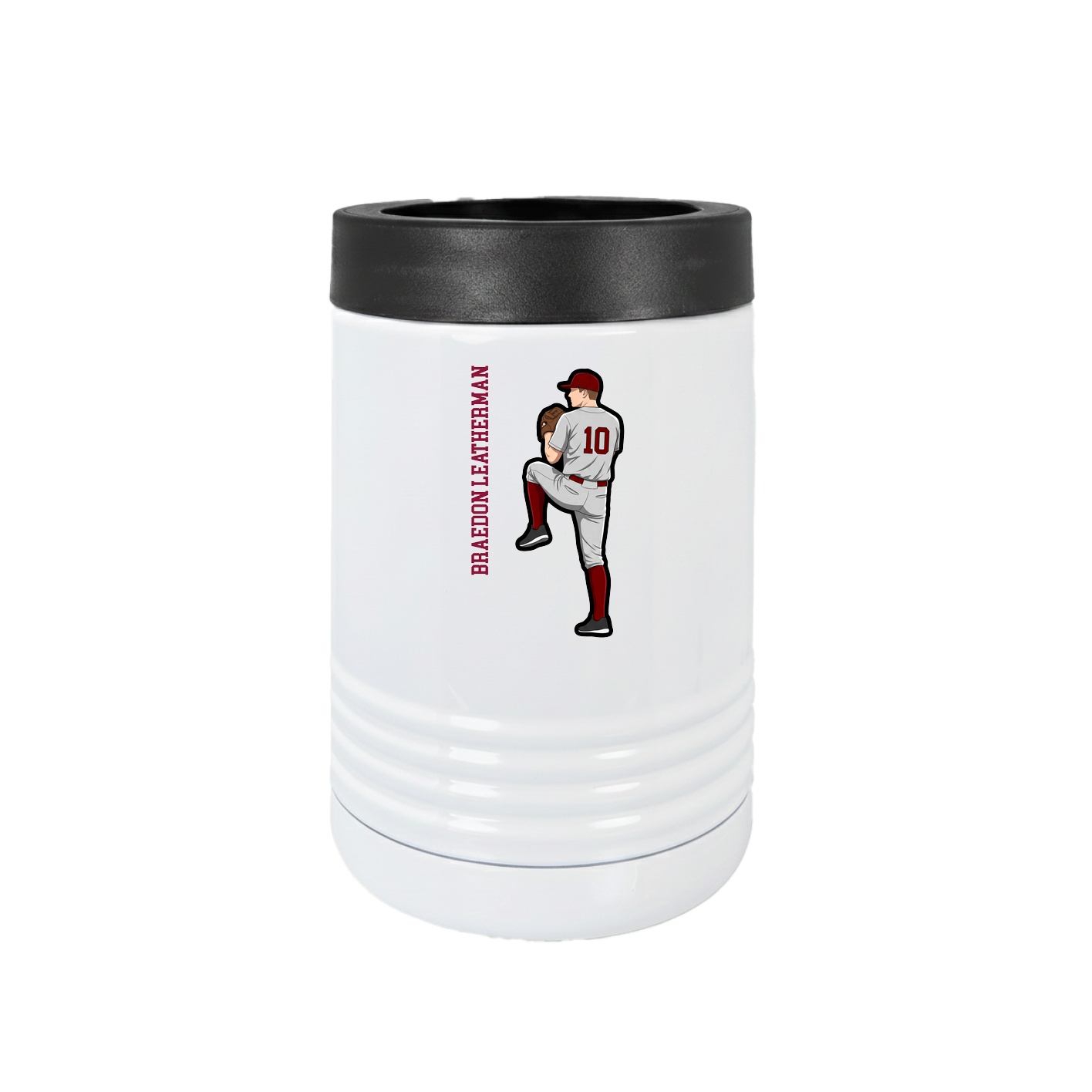 Beverage Holder — Name Vertical in White
