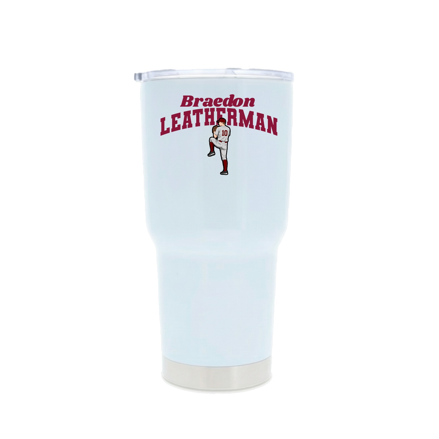 30oz Stainless Steel Tumbler — Signature Arch in White