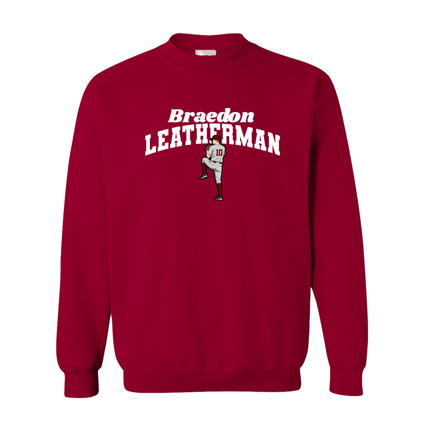 Fleece Crew — Signature Arch in Cardinal