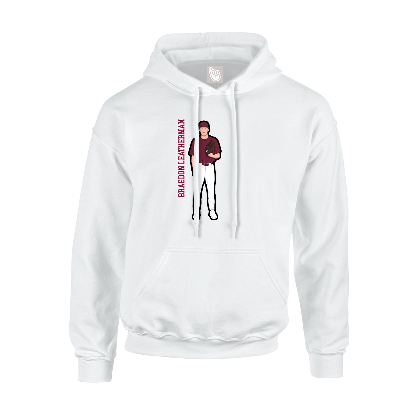 Youth Hoodie — Name Vertical in White
