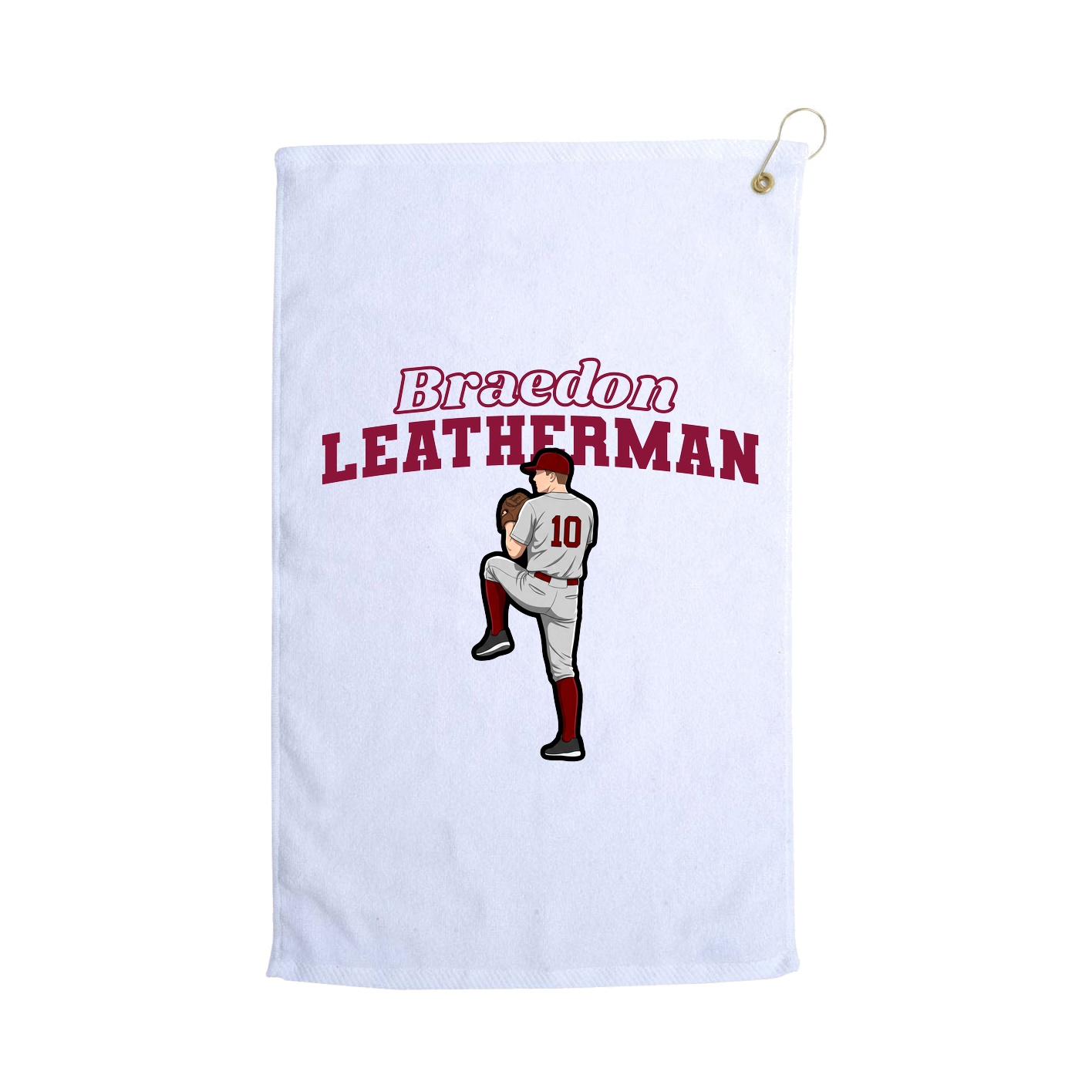Golf Towel — Name Arch in White