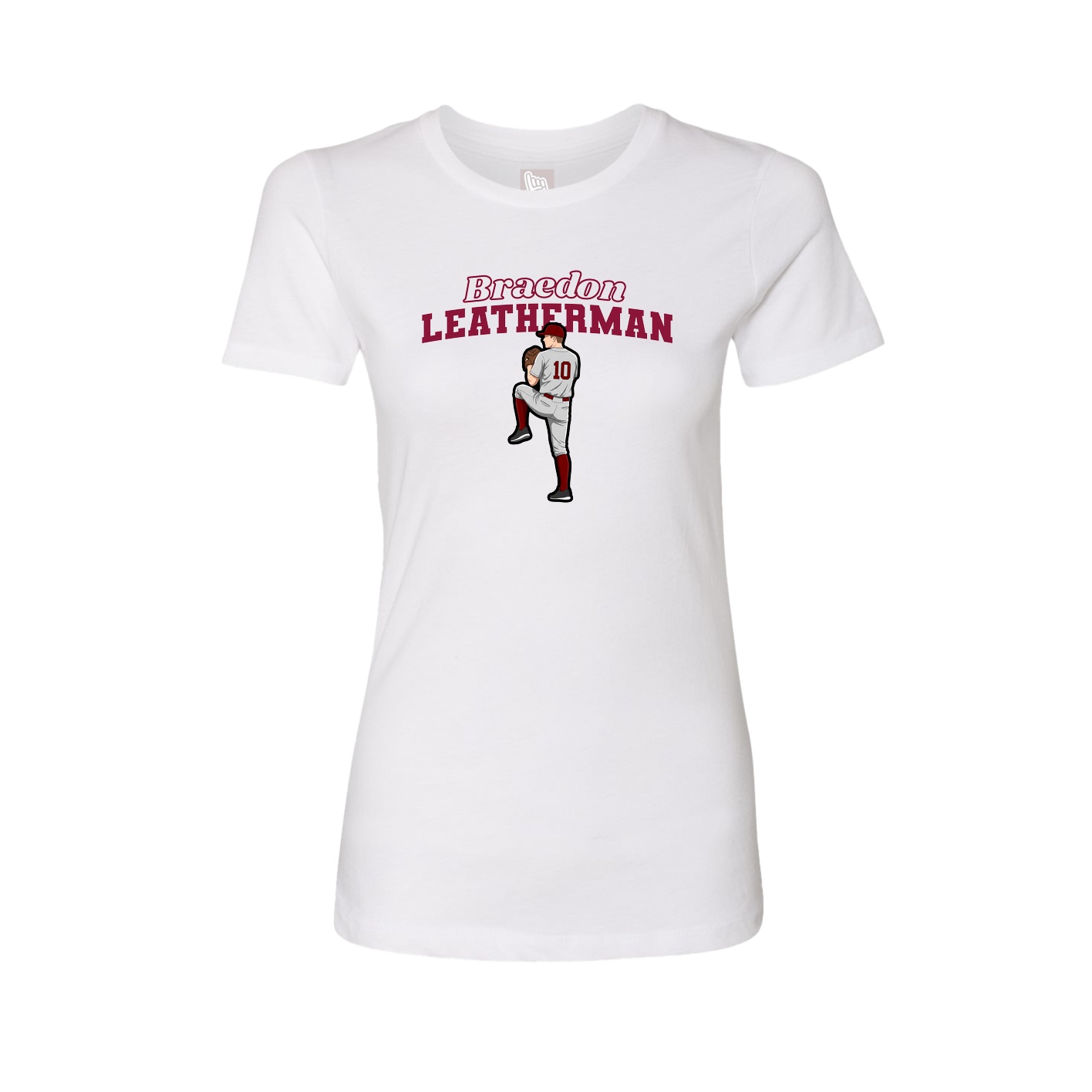 Fitted Women's Tee — Name Arch in White