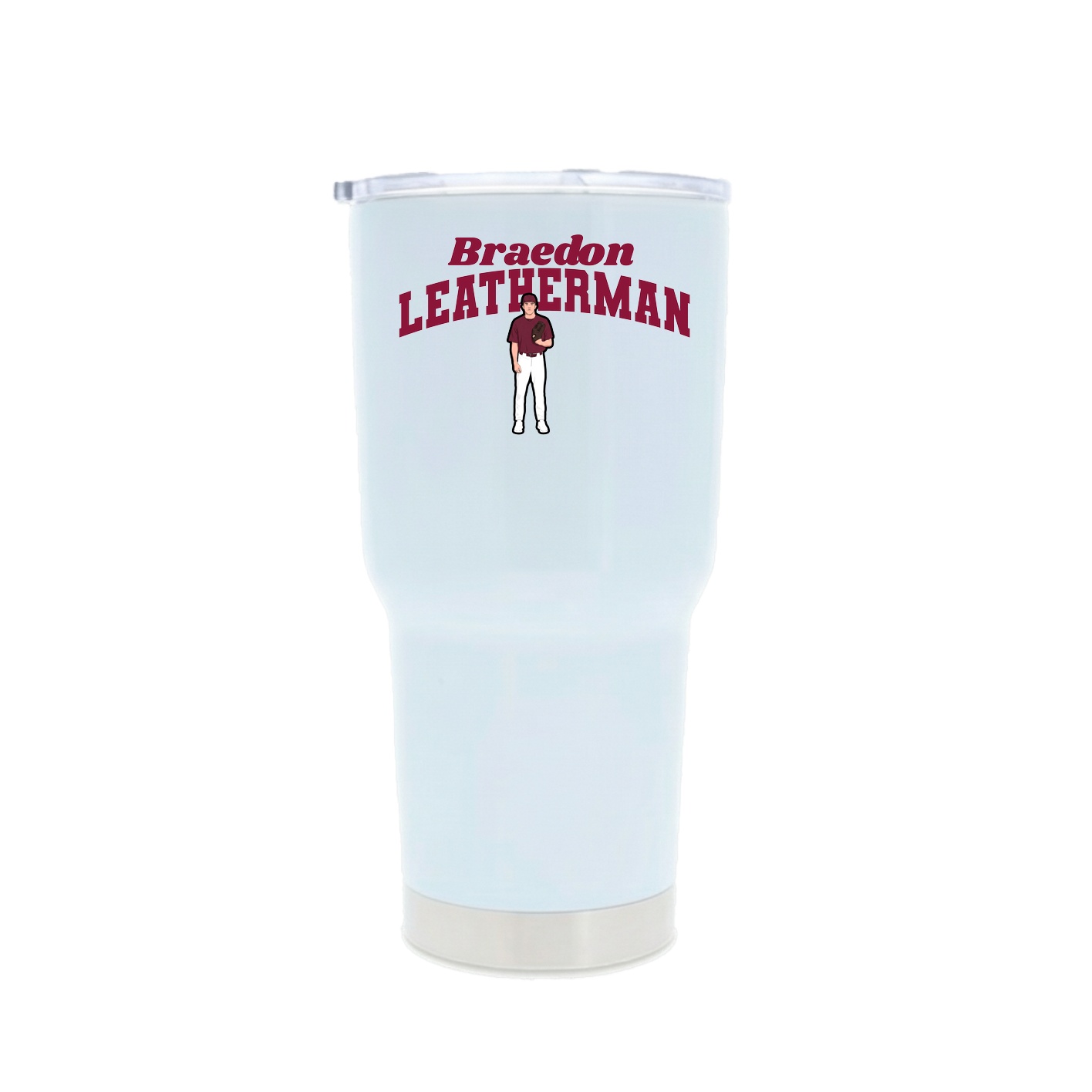 30oz Stainless Steel Tumbler — Signature Arch in White