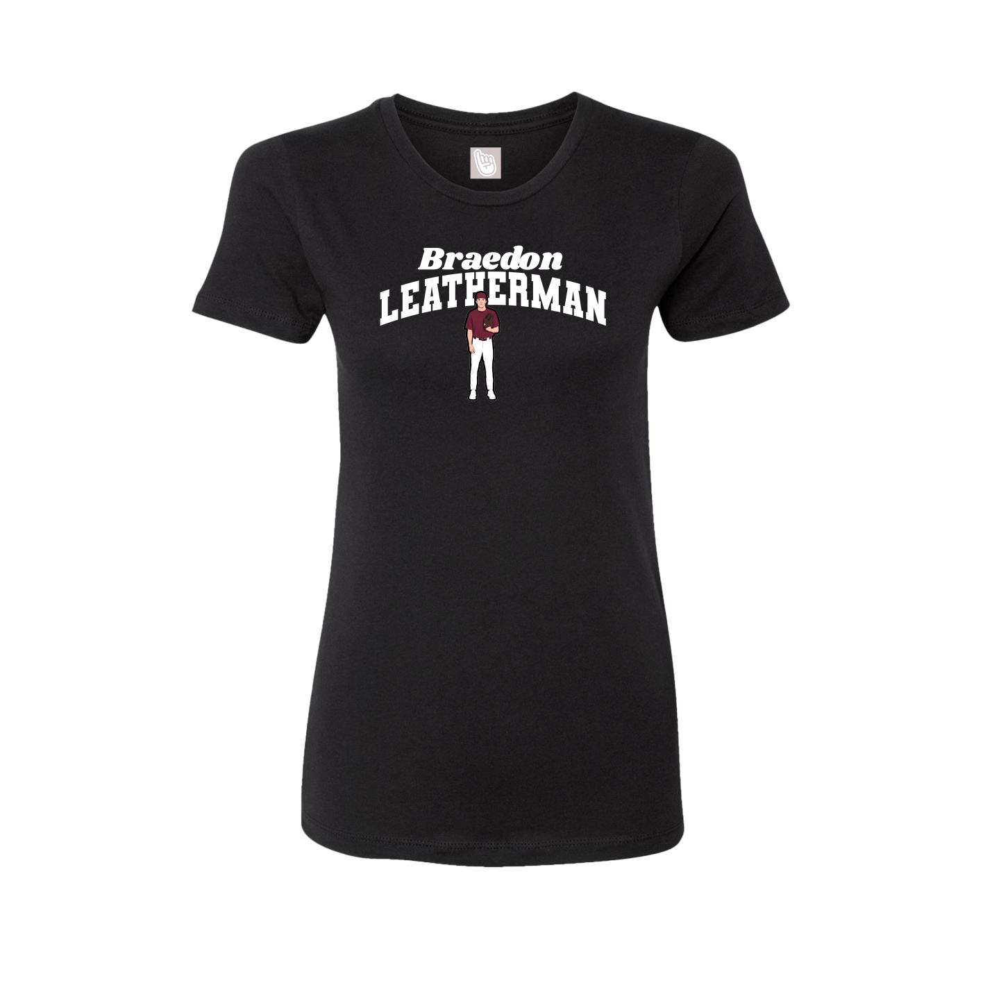 Fitted Women's Tee — Signature Arch in Black