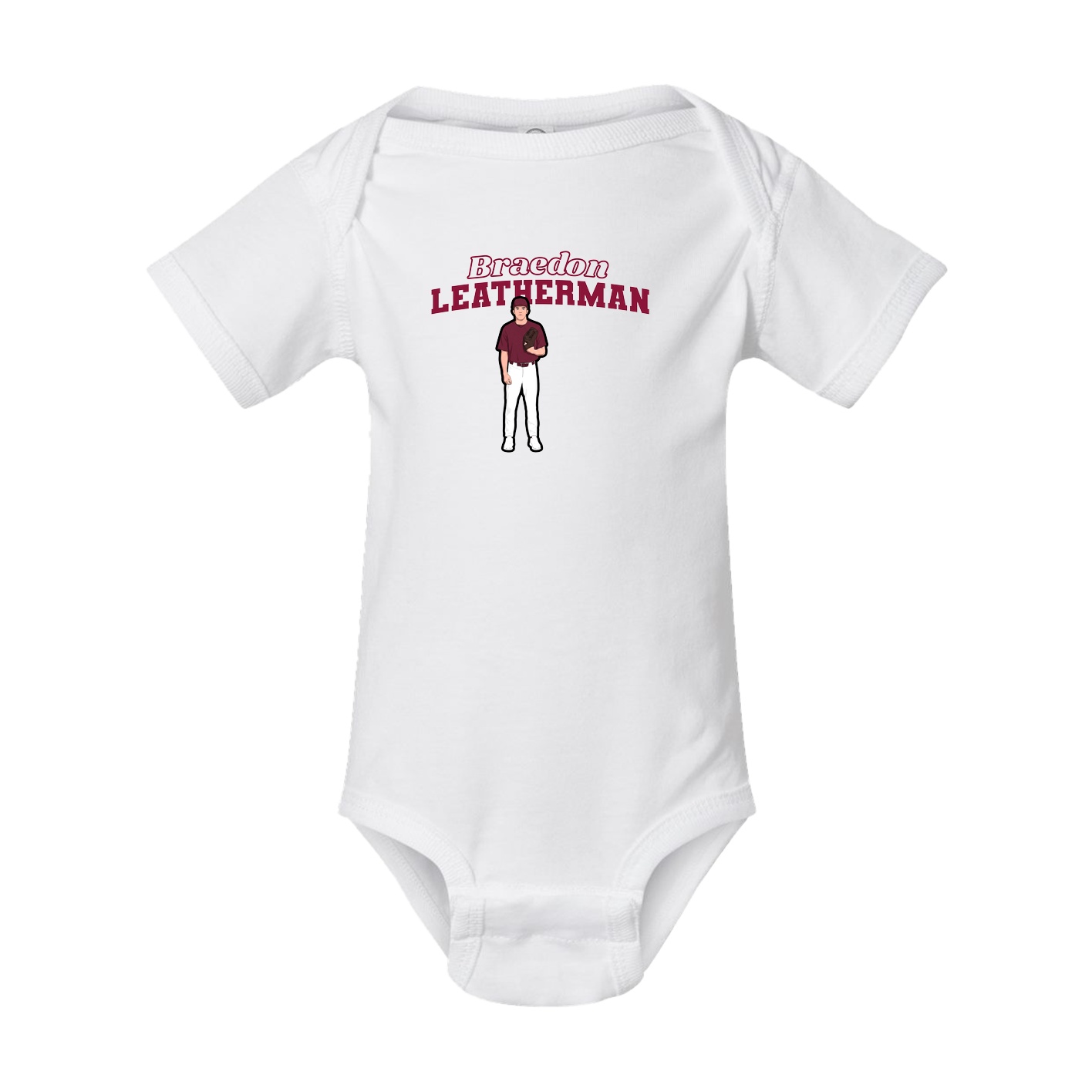 Baby Onesie — Name Arch in White