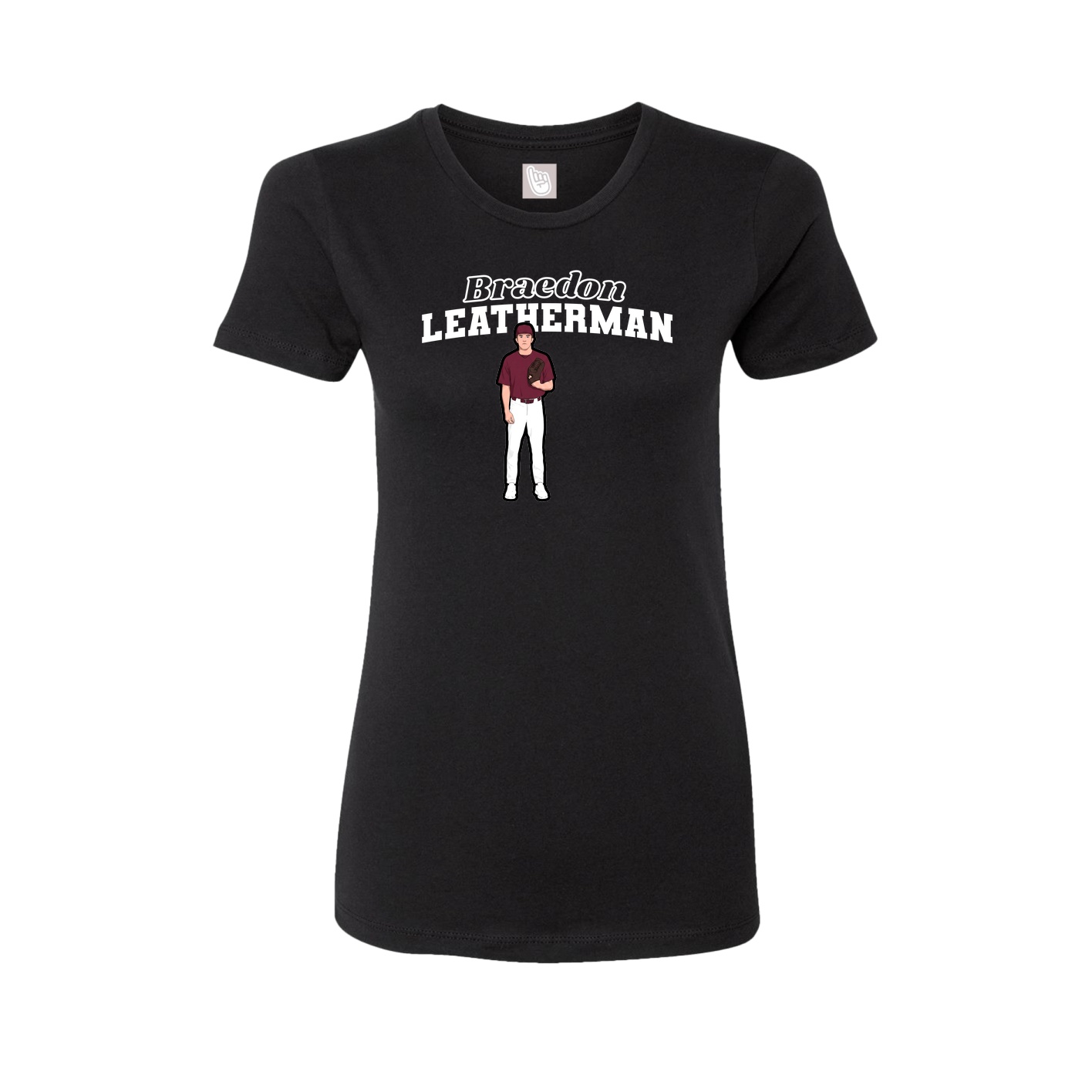 Fitted Women's Tee — Name Arch in Black