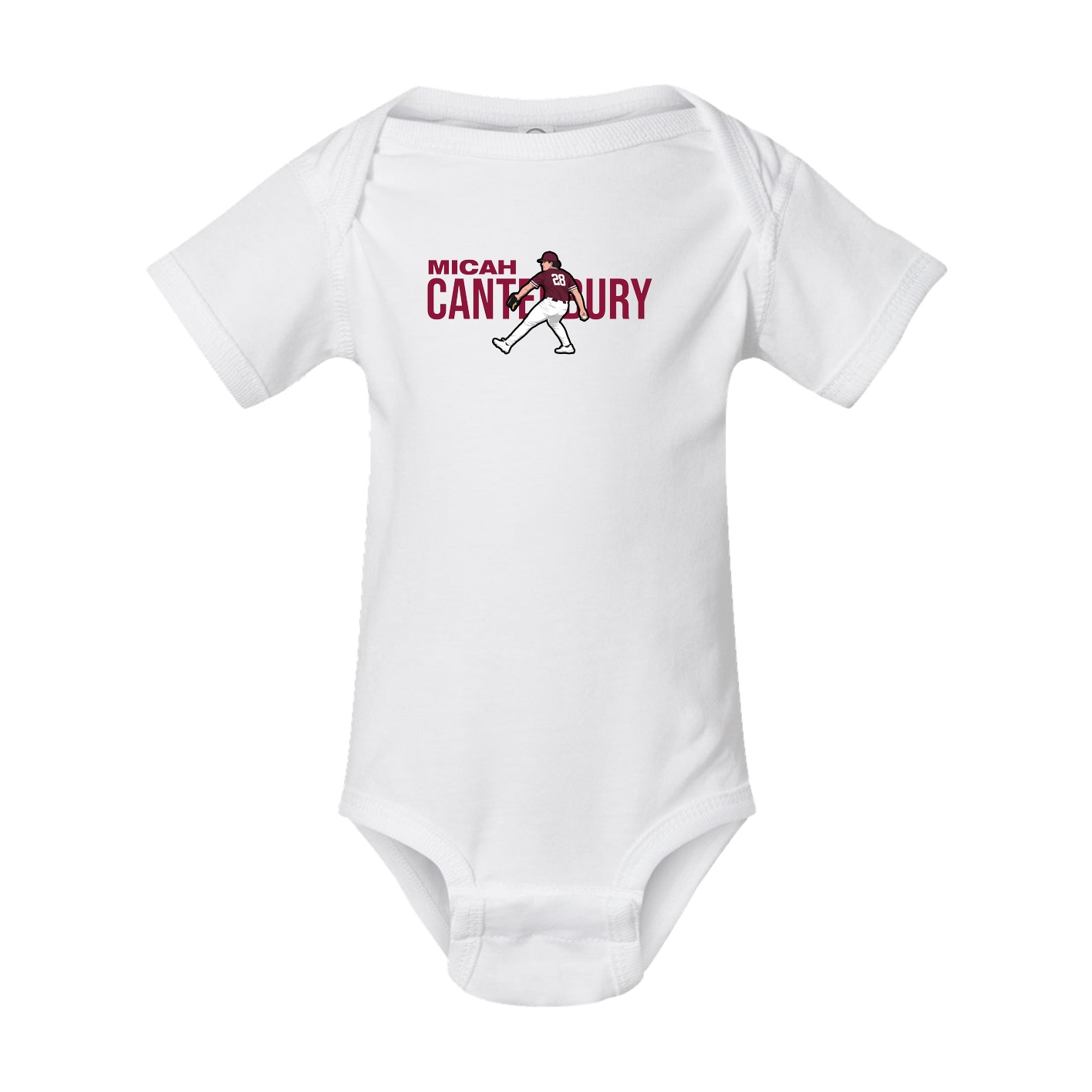 Baby Onesie — Player Name in White