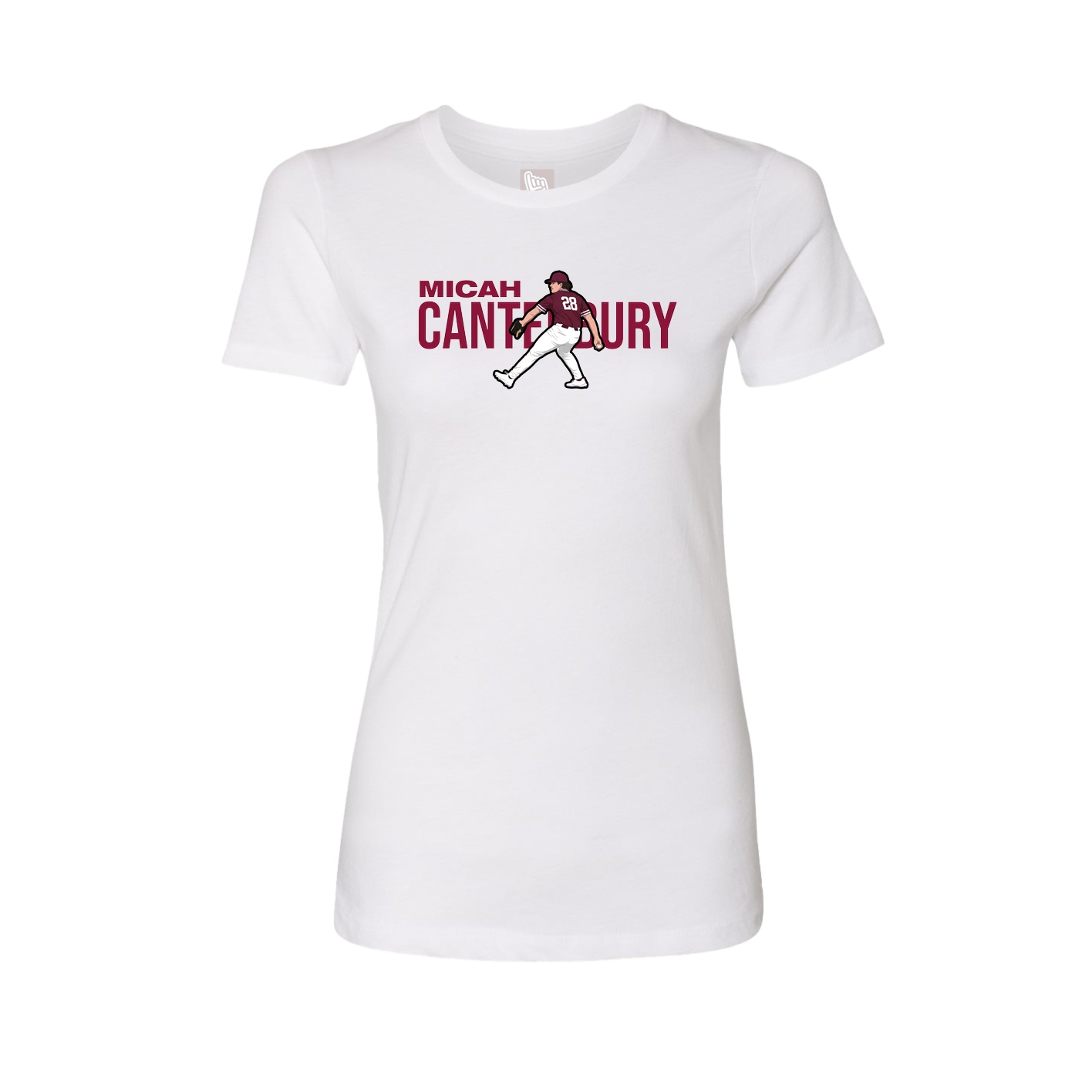 Fitted Women's Tee — Player Name in White