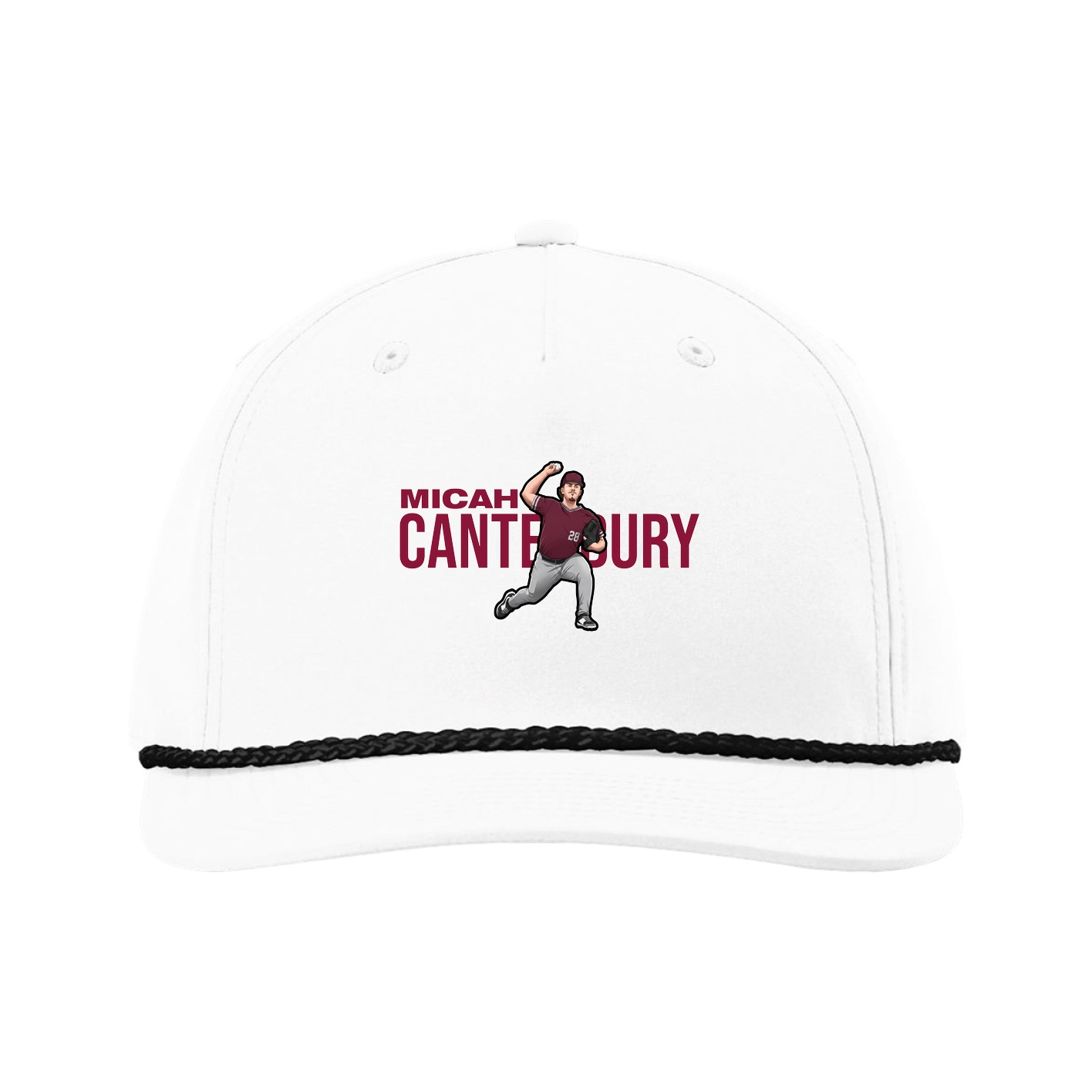 Five-Panel Classic Rope Cap — Player Name in White