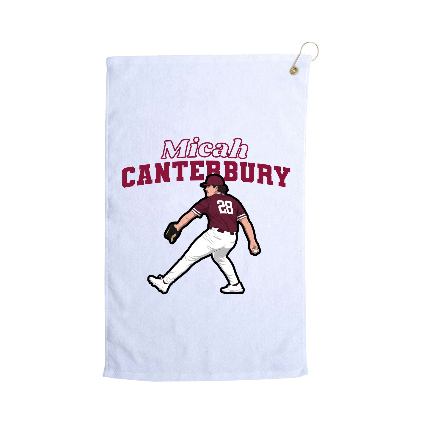 Golf Towel — Name Arch in White