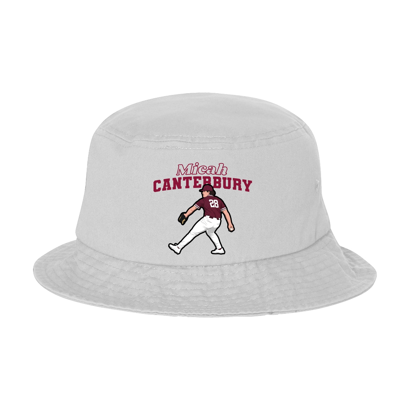 Bucket Cap — Name Arch in White