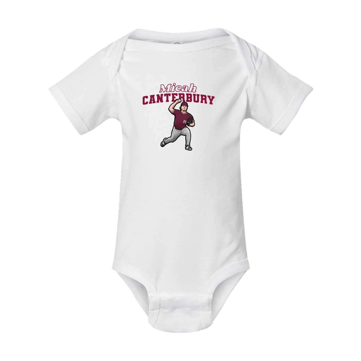 Baby Onesie — Name Arch in White
