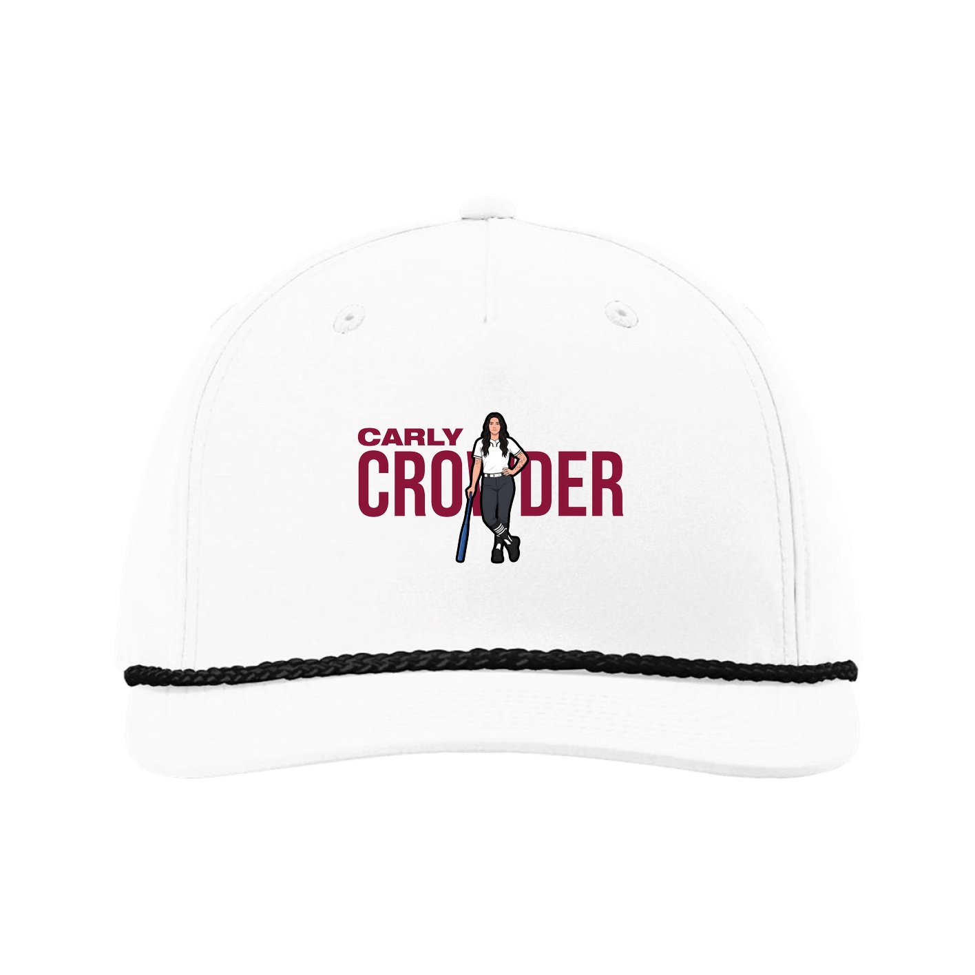 Five-Panel Classic Rope Cap — Player Name in White