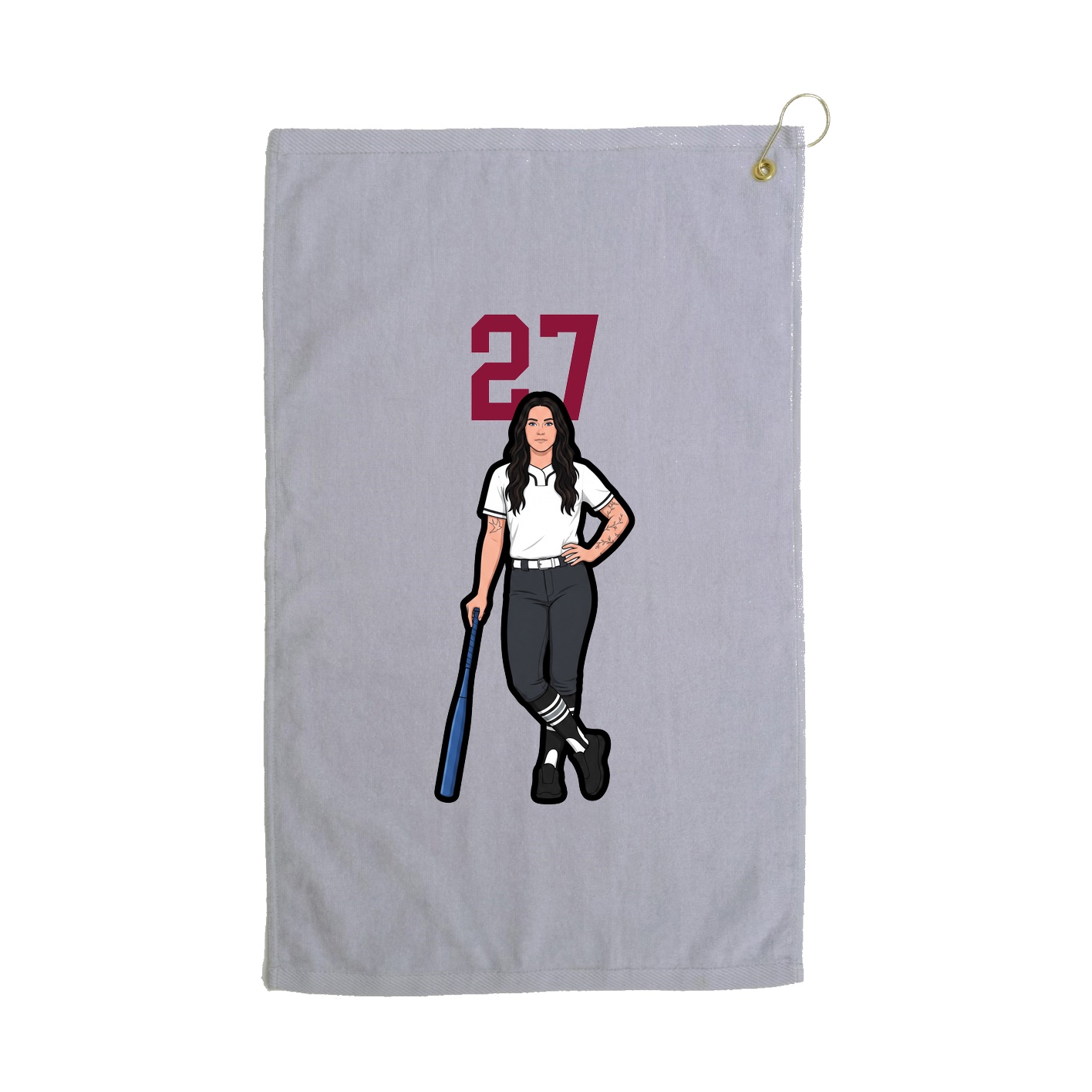 Golf Towel — Number Top in Grey