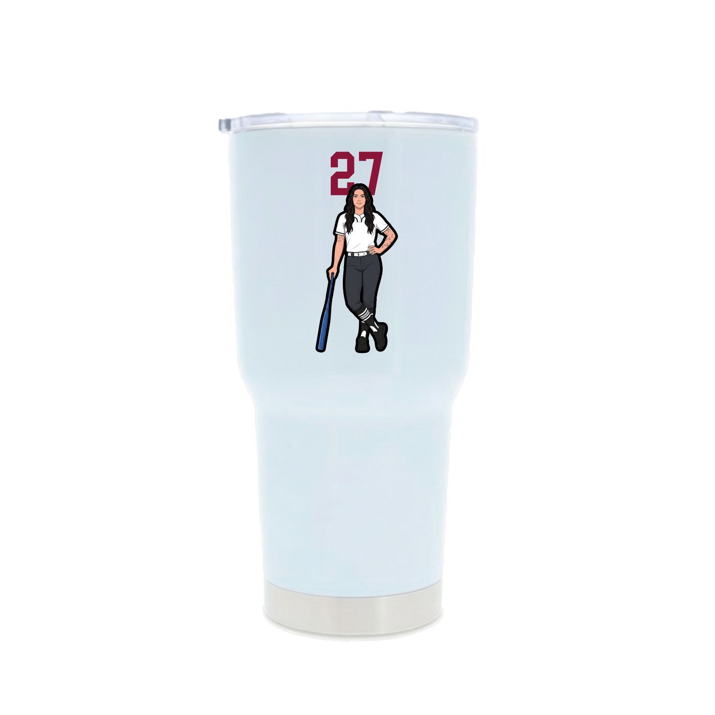 30oz Stainless Steel Tumbler — Number Top in White