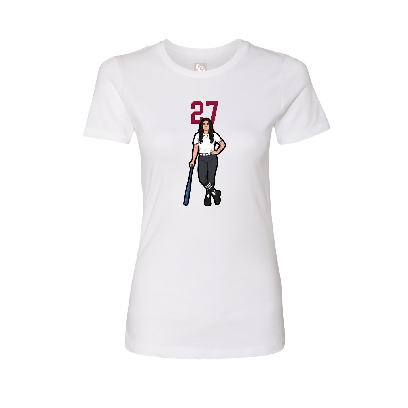 Fitted Women's Tee — Number Top in White