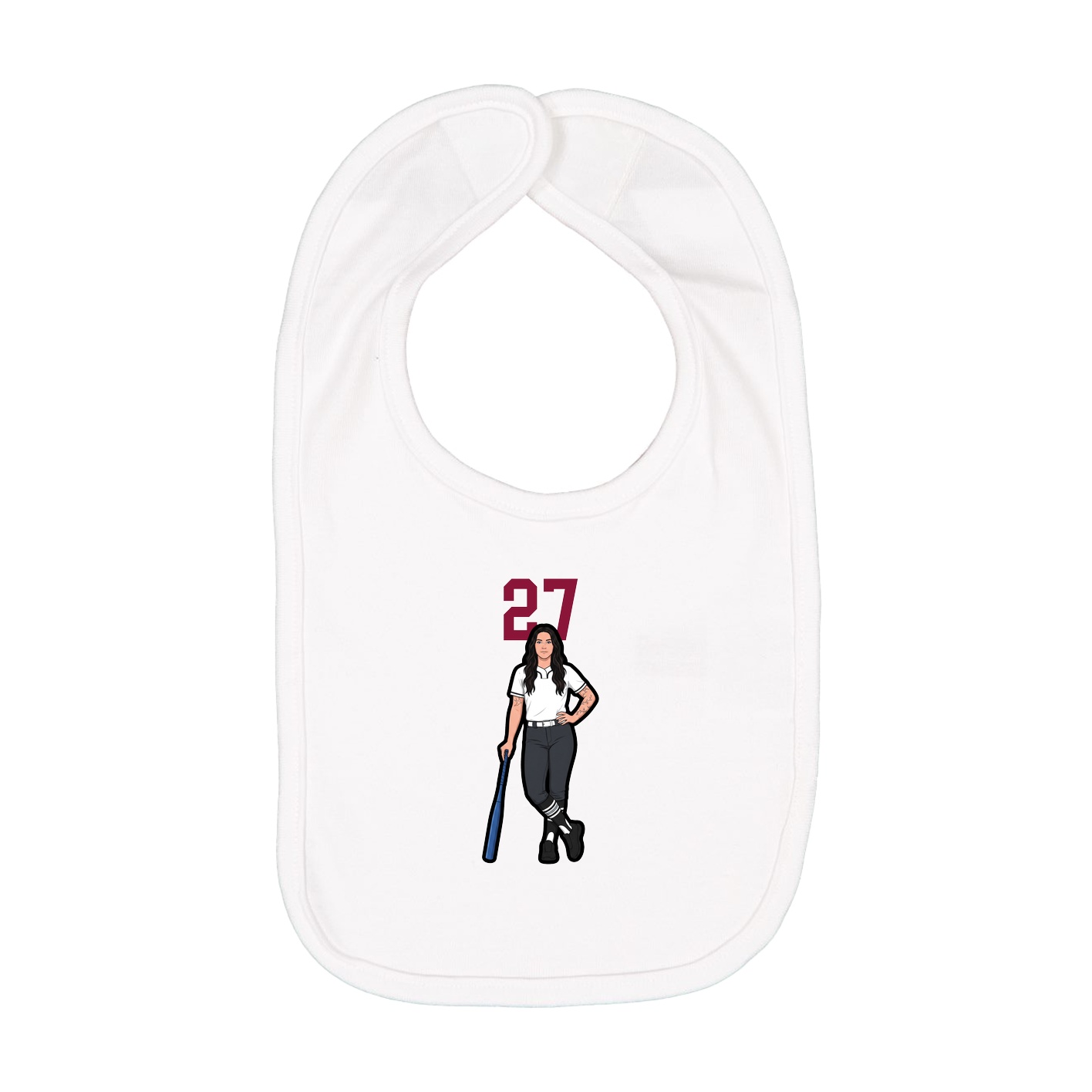 Infant Bib — Number Top in White