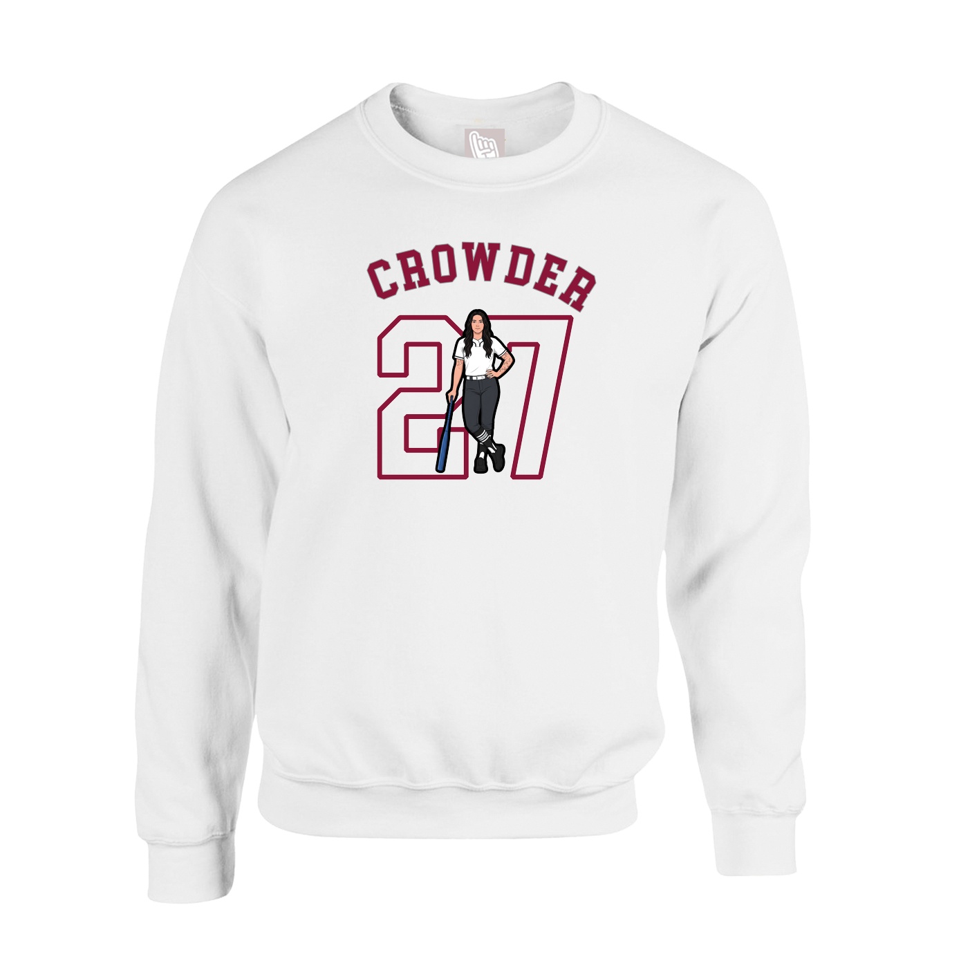 Fleece Crew — Shirsey Arch in White