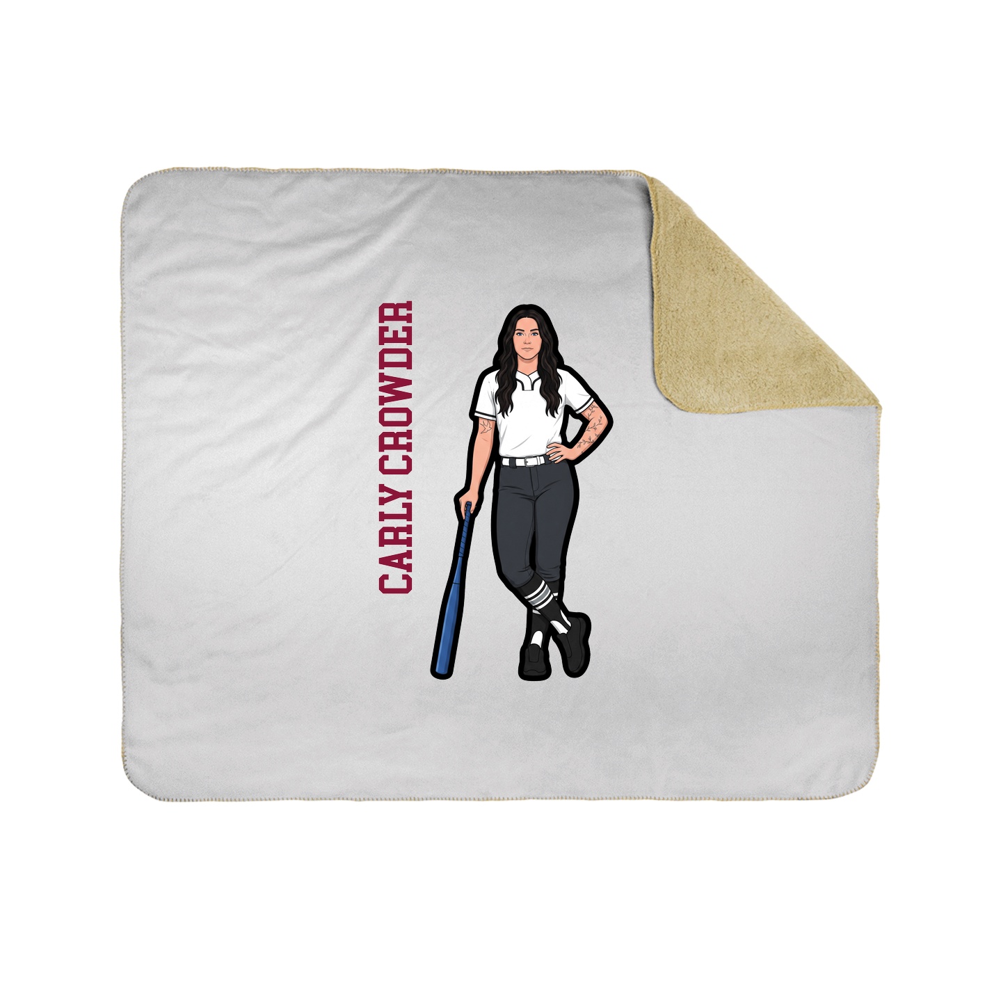Throw Blanket — Name Vertical in White