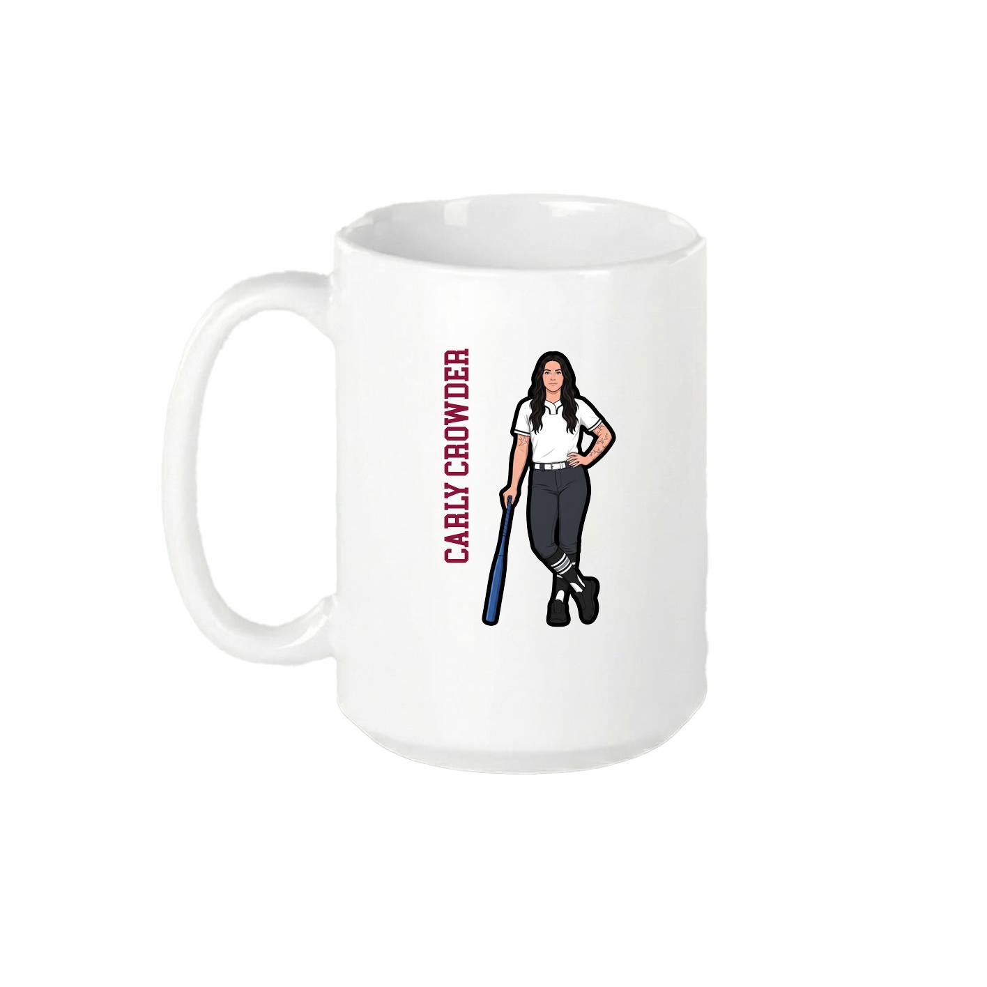 15oz Coffee Mug — Name Vertical in White
