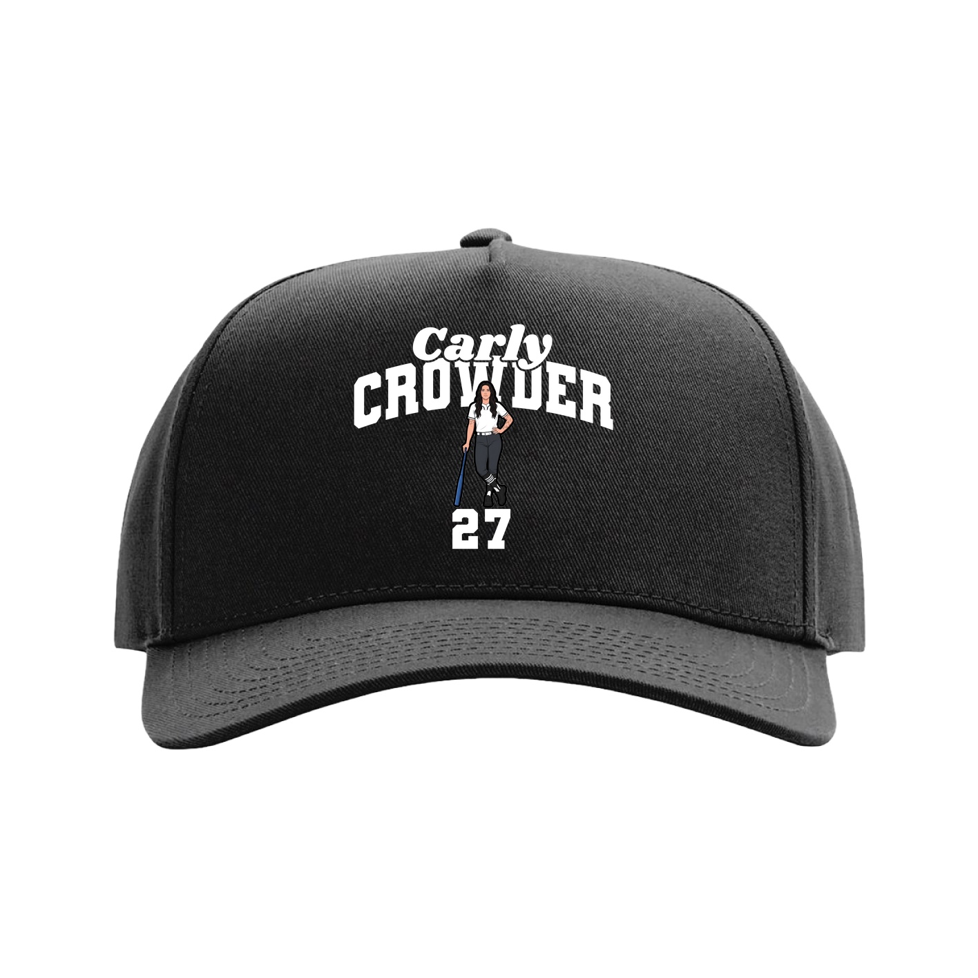 Full Fabric Five-Panel Champ Cap — Signature Arch in Black
