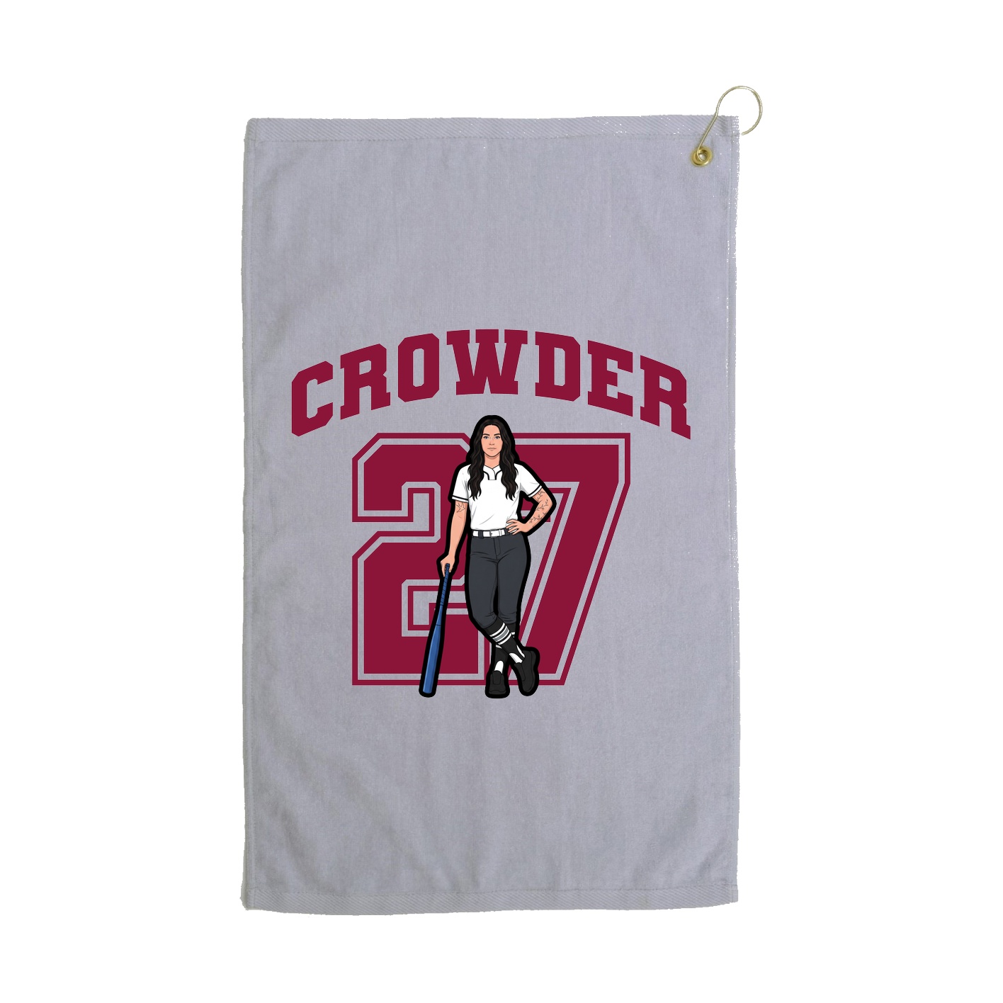 Golf Towel — Number in Grey