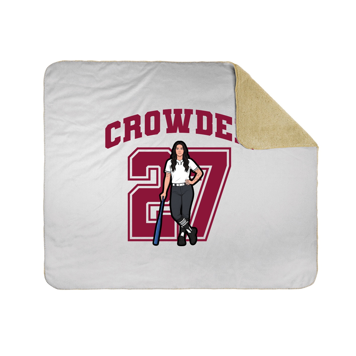 Throw Blanket — Number in White