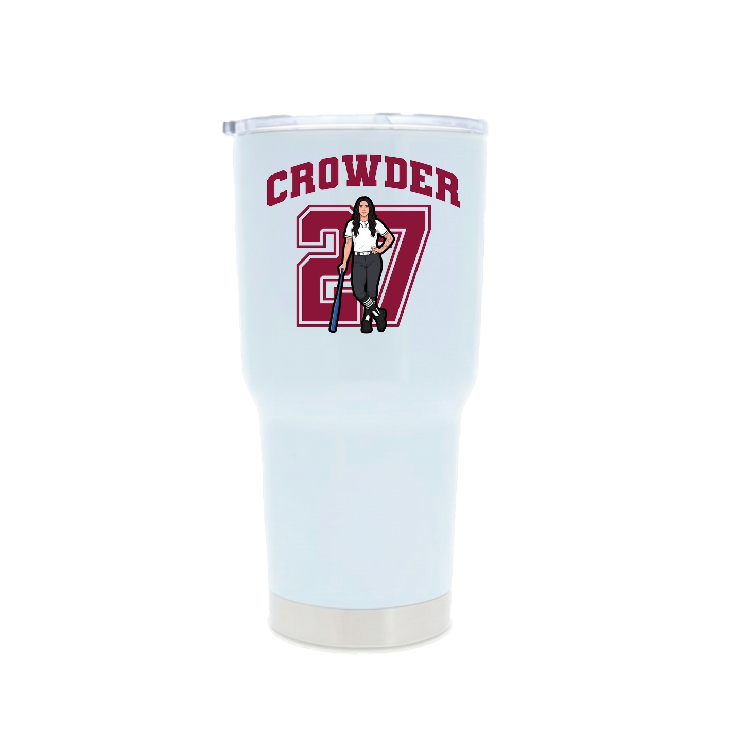 30oz Stainless Steel Tumbler — Number in White