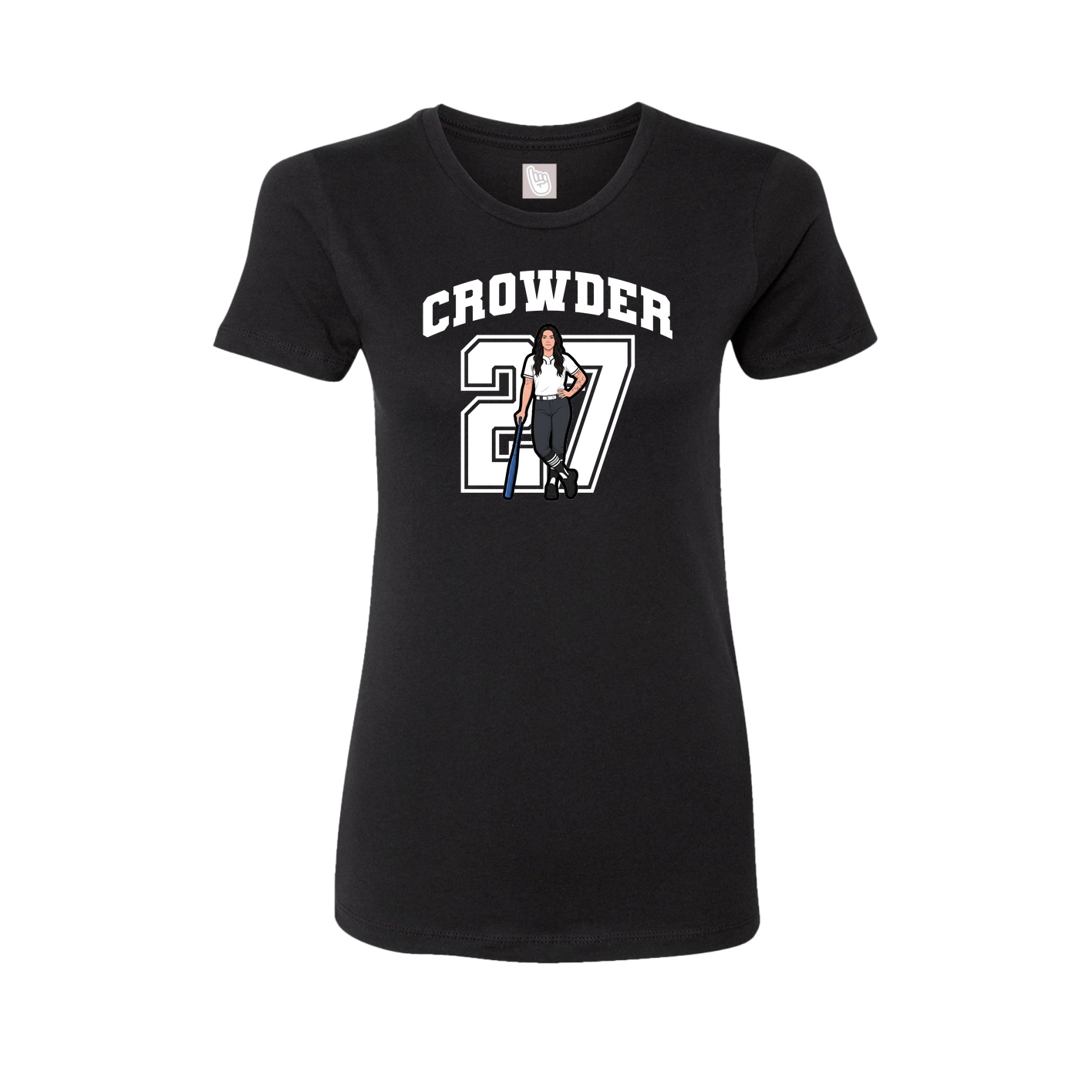 Fitted Women's Tee — Number in Black
