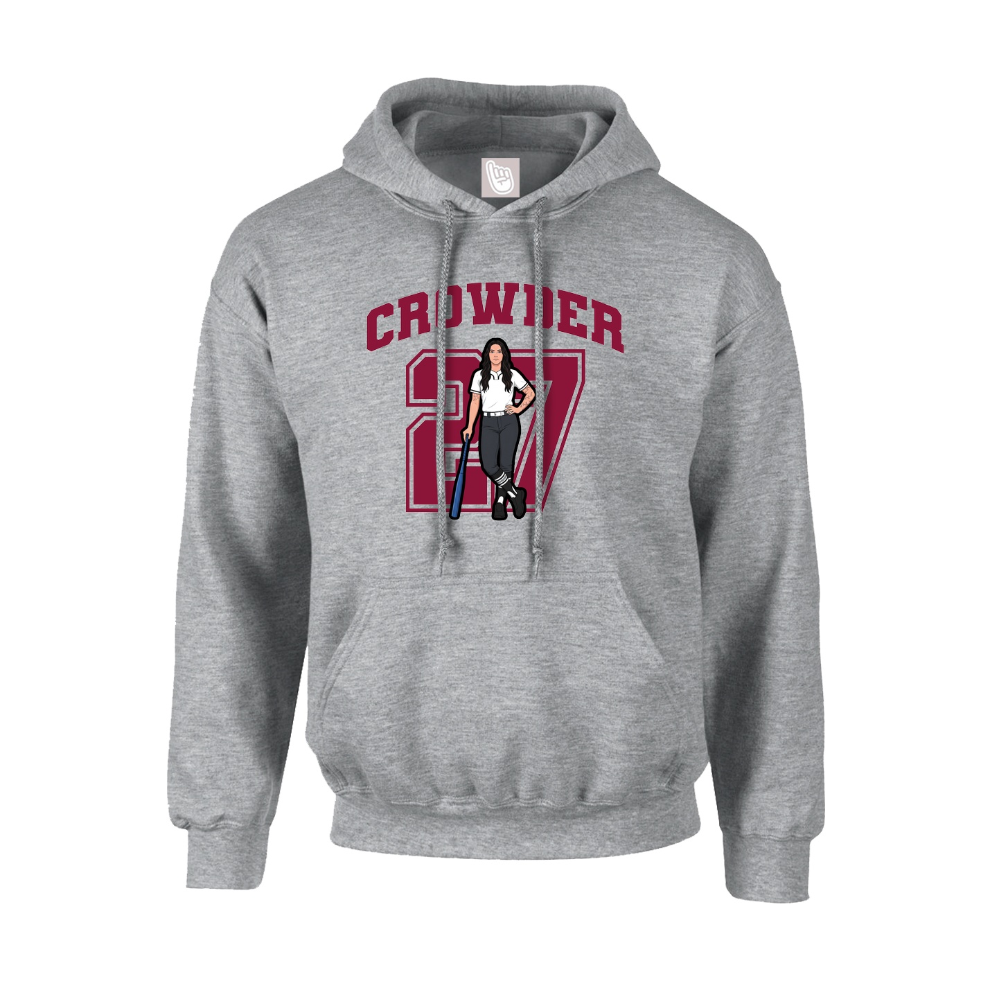 Youth Hoodie — Number in Grey