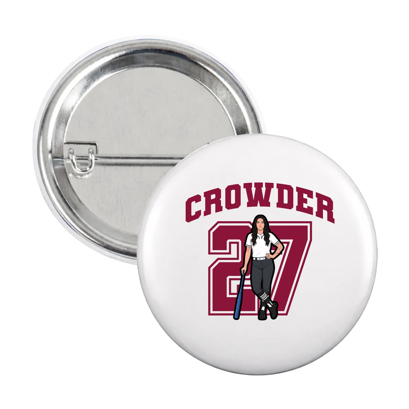 Game Day Button — Number in White